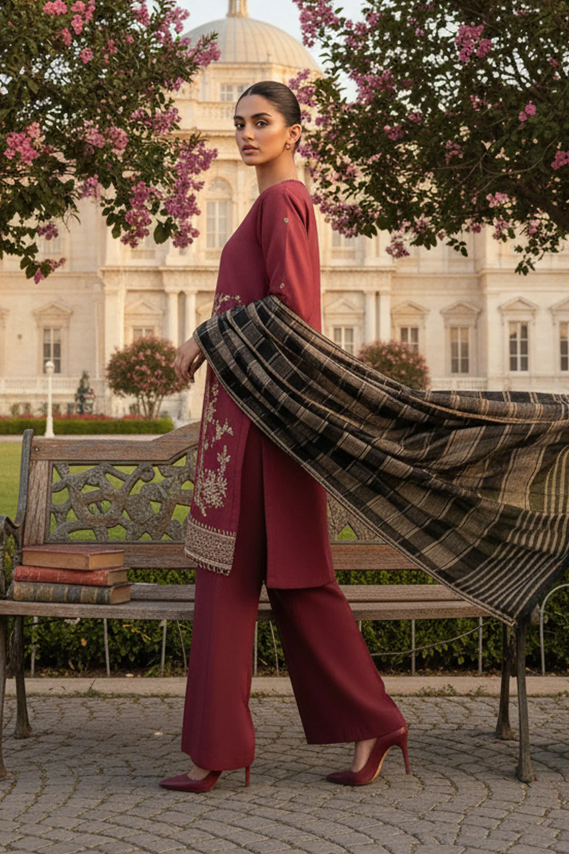 Embroidered - 3 Pc Lawn Suit (Dyed Yarn Dupatta) - Image 4