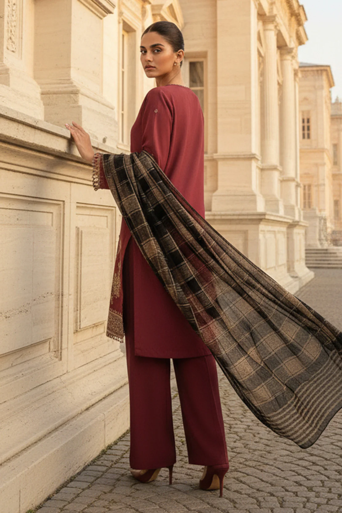 Embroidered - 3 Pc Lawn Suit (Dyed Yarn Dupatta) - Image 5