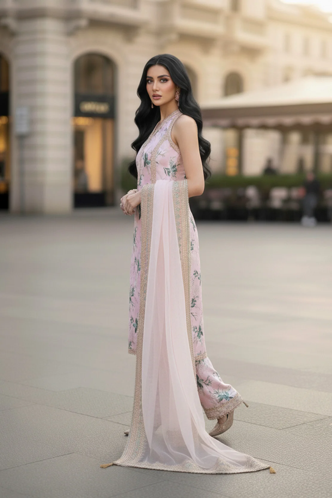 Embroidered - 3 Pc Lawn Suit (Organza Dupatta) - Image 5