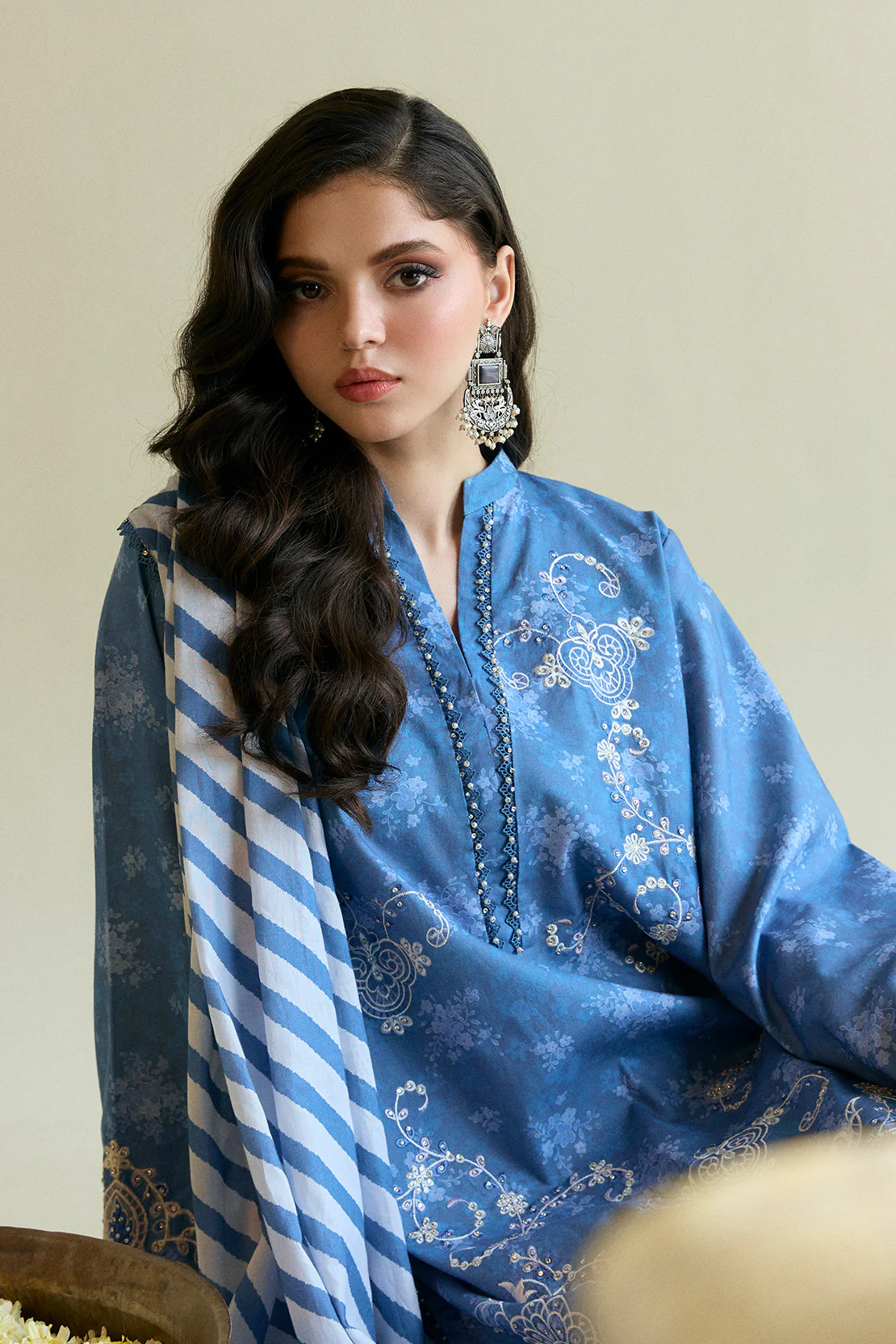 Printed Embroidered - Chikankari 3 Pc Lawn Suit (Printed Lawn Dupatta) - Image 4