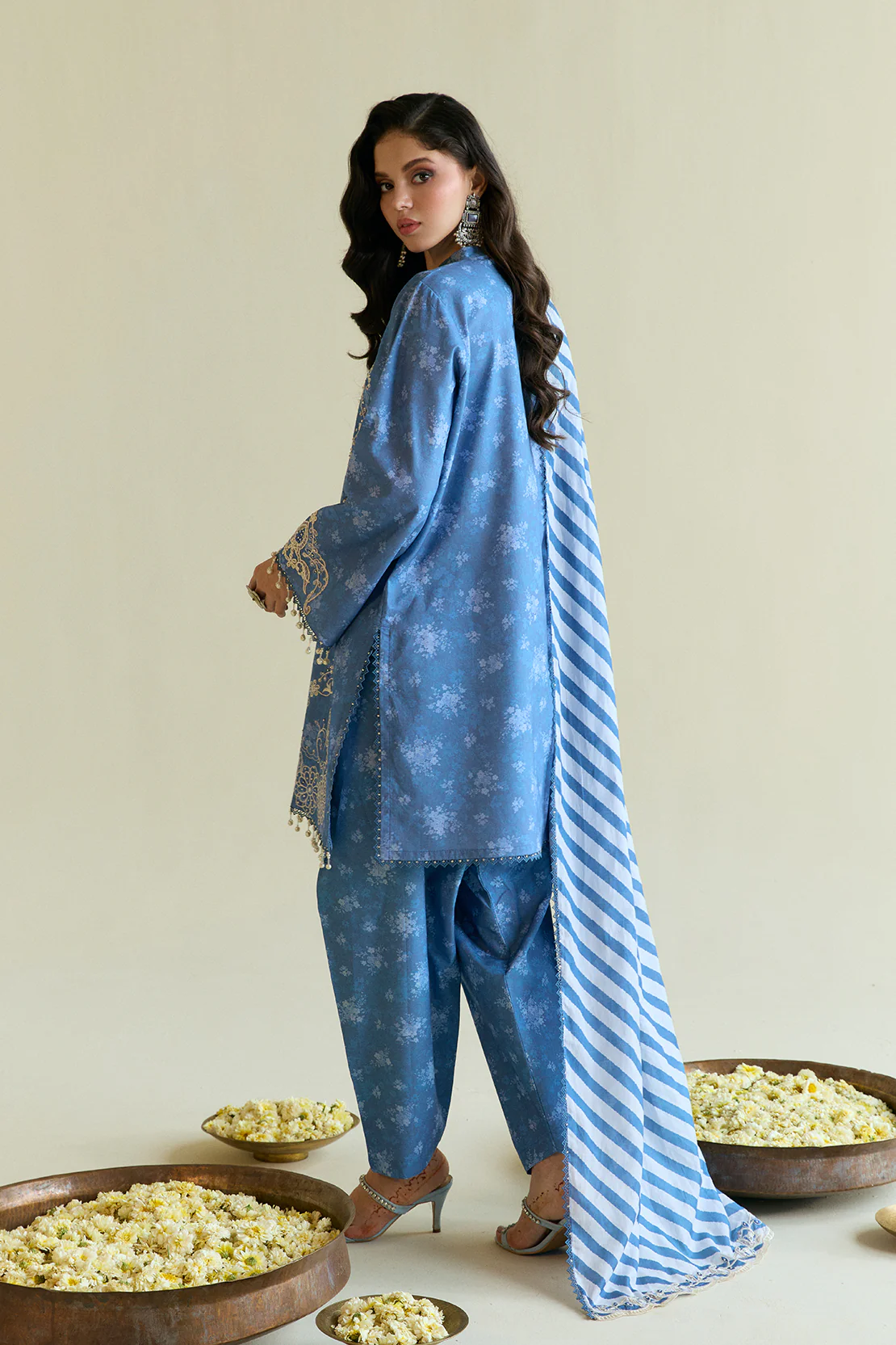 Printed Embroidered - Chikankari 3 Pc Lawn Suit (Printed Lawn Dupatta) - Image 6