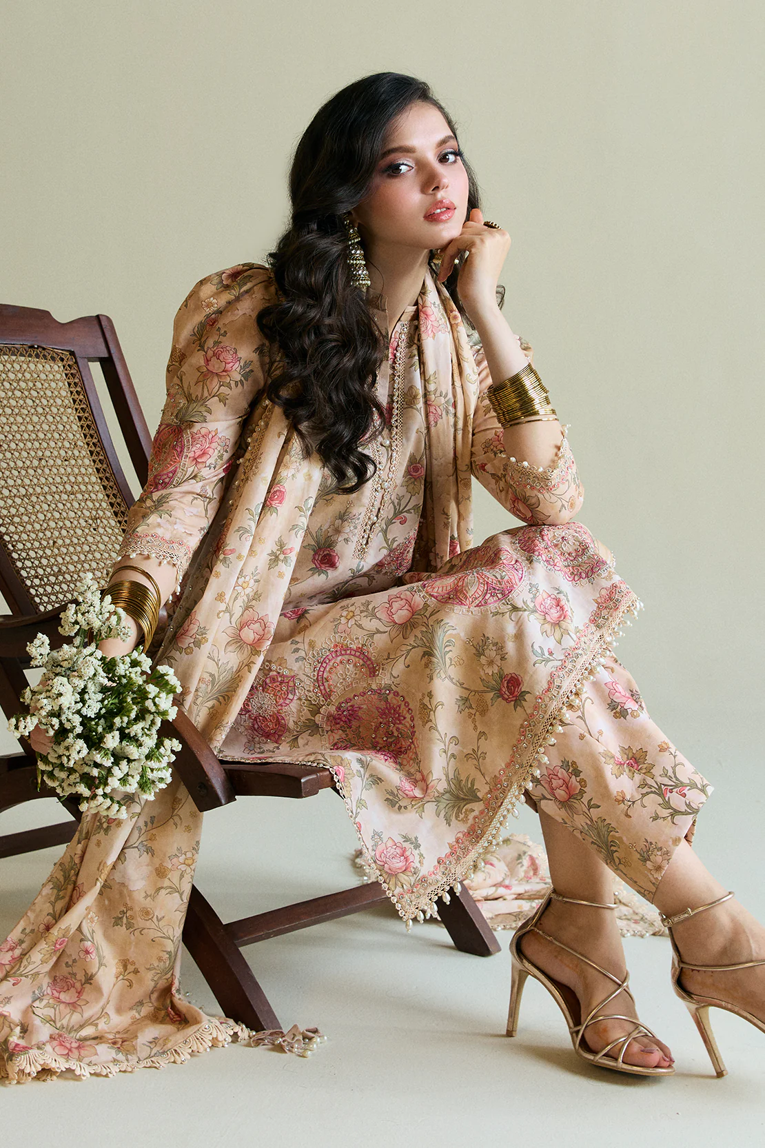 Printed Embroidered - Chikankari 3 Pc Lawn Suit (Printed Lawn Dupatta) - Image 3