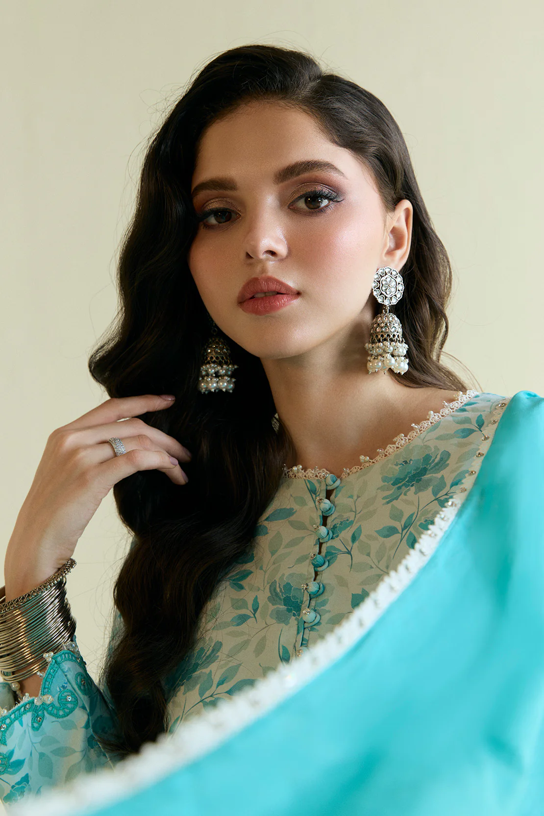 Printed Embroidered - Chikankari 3 Pc Lawn Suit (Dyed Lawn Dupatta) - Image 5