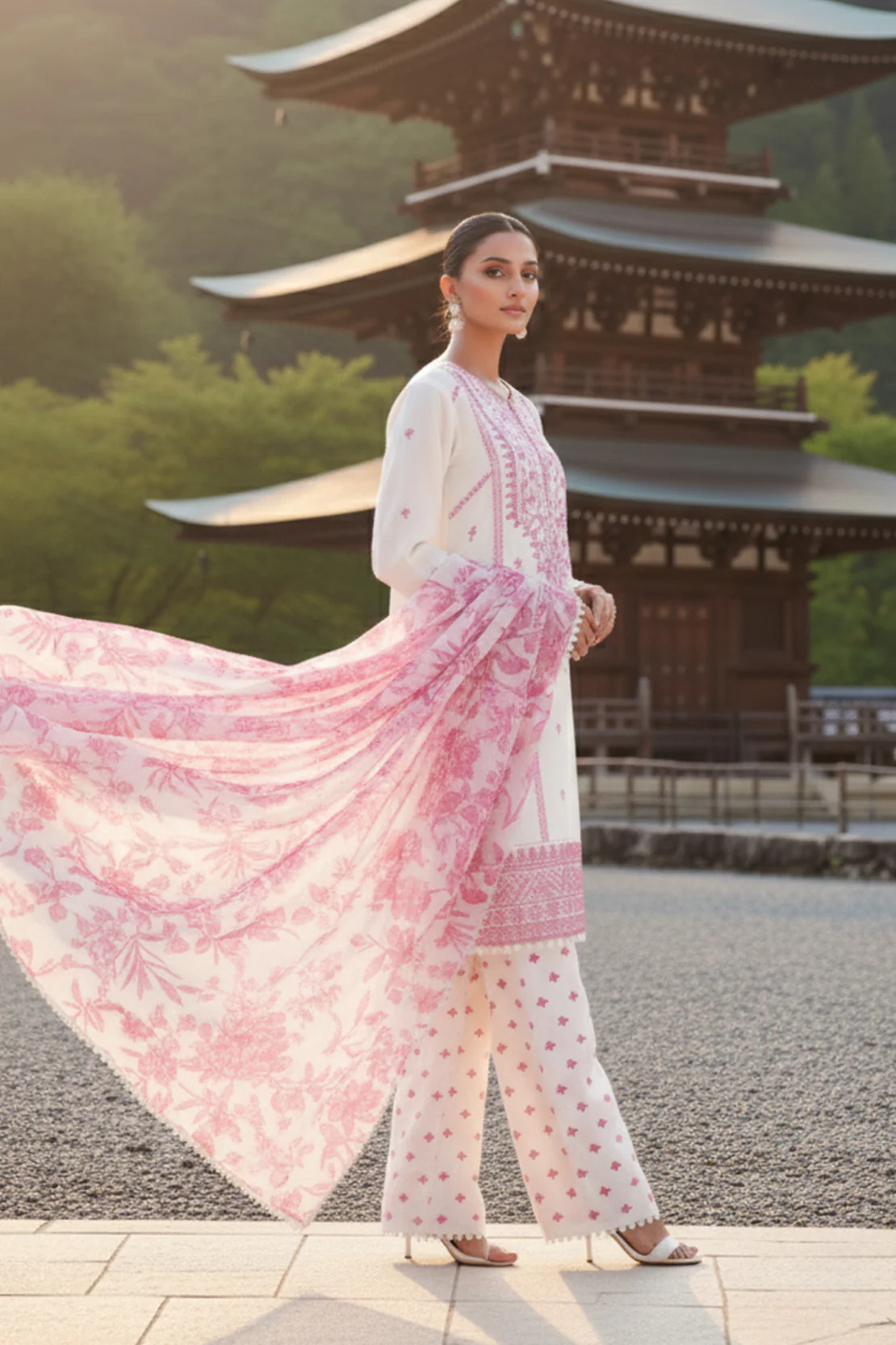 Embroidered - 3 Pc Lawn Suit (Lawn Dupatta) - Image 3