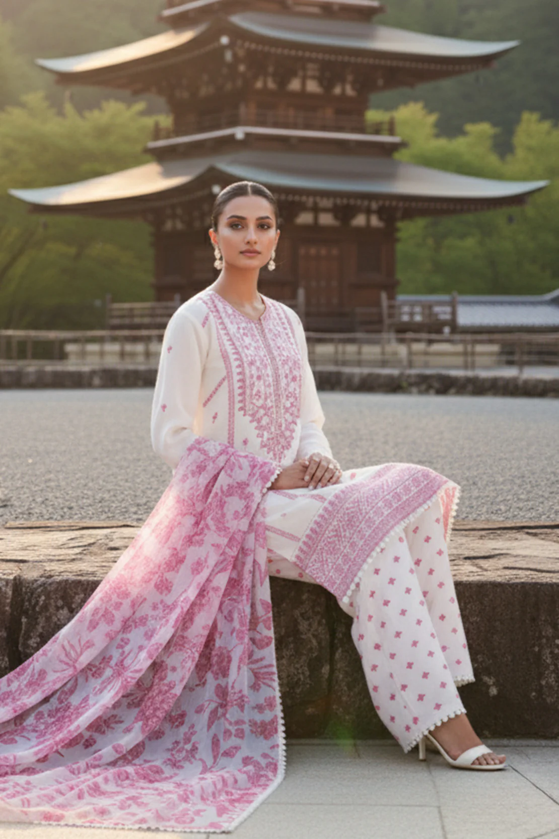 Embroidered - 3 Pc Lawn Suit (Lawn Dupatta) - Image 5