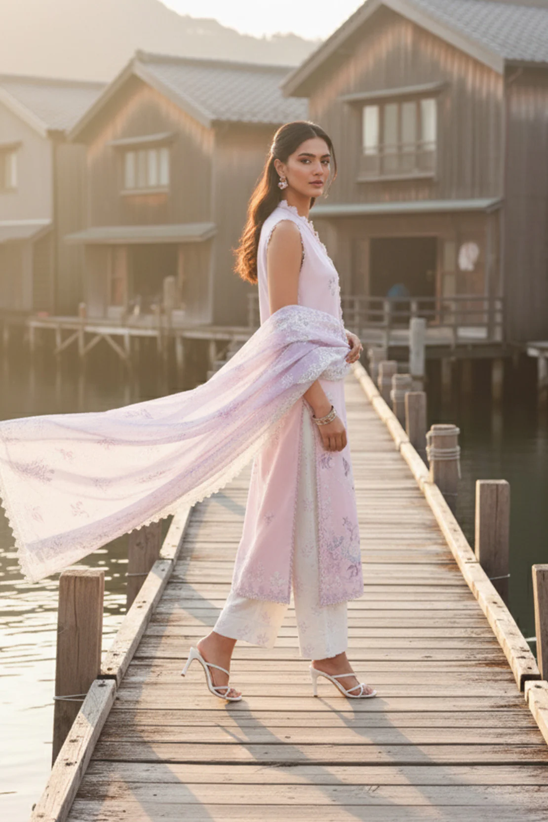 Embroidered - 3 Pc Lawn Suit (Lawn Dupatta) - Image 5