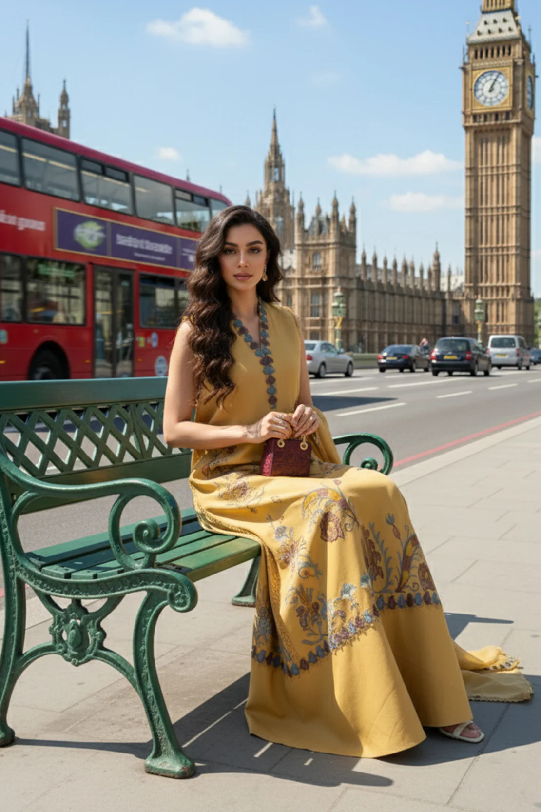 Embroidered - 3 Pc Cotton Lawn Suit (Dyed Embroidered Dupatta) - Image 3