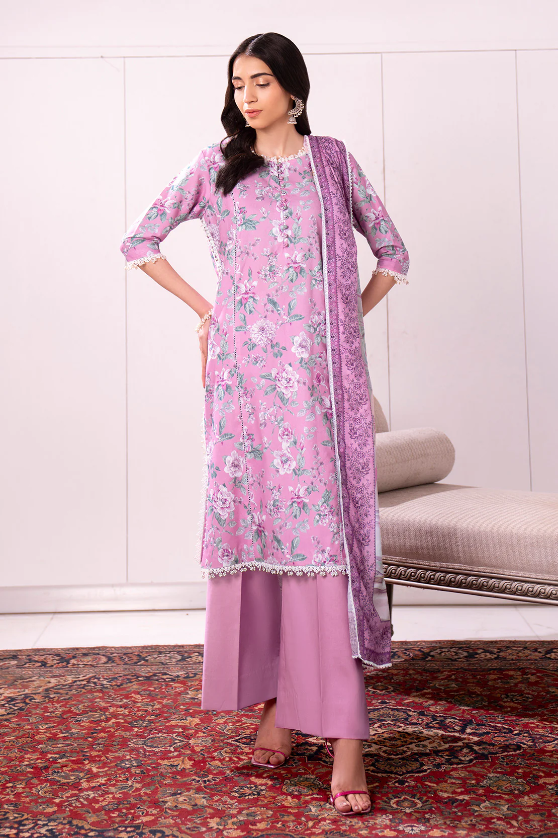 Printed - 2 Pc Lawn Suit (Lawn Dupatta) - Image 7