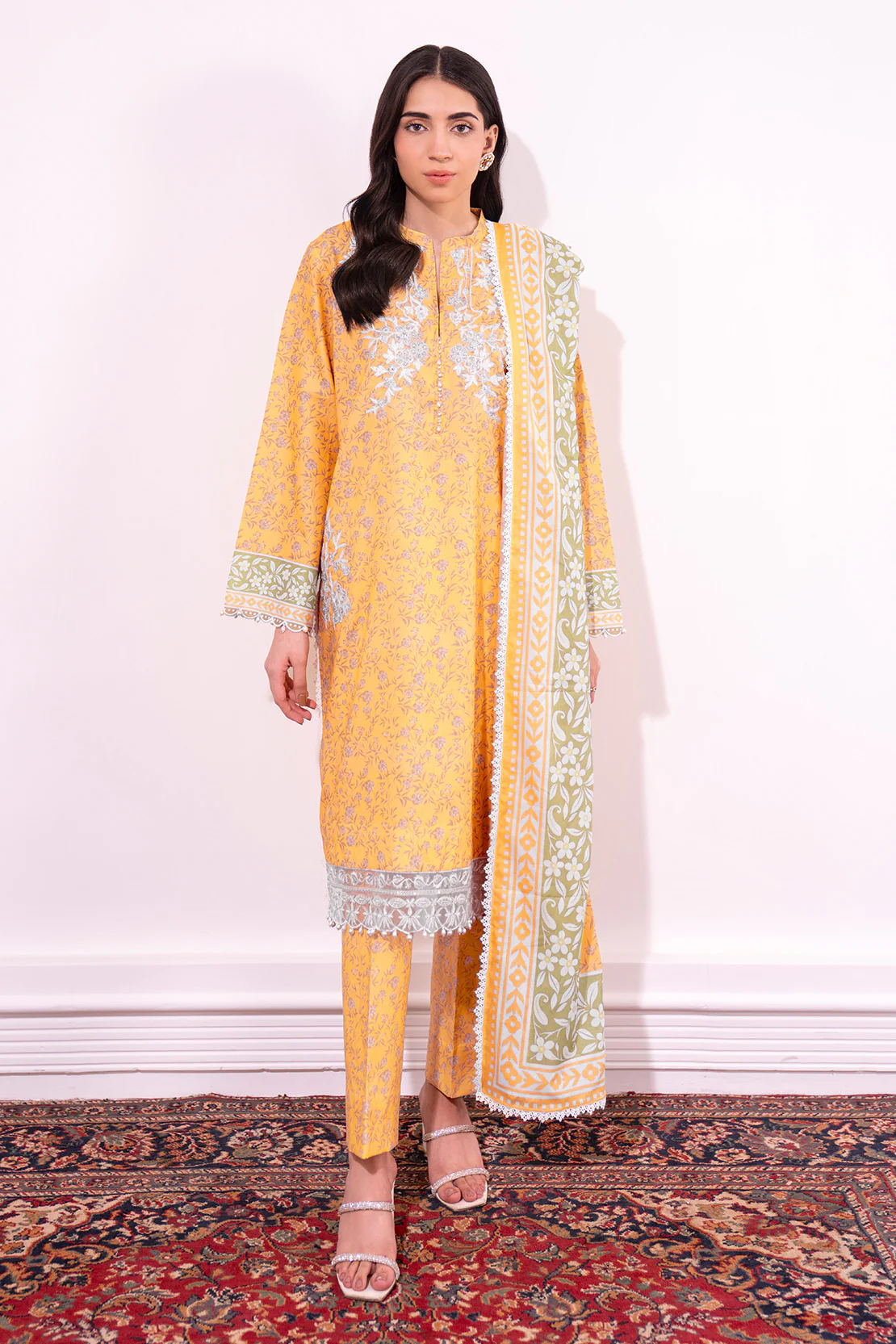 Embroidered - 3 Pc Lawn Suit (Lawn Dupatta) - Image 8