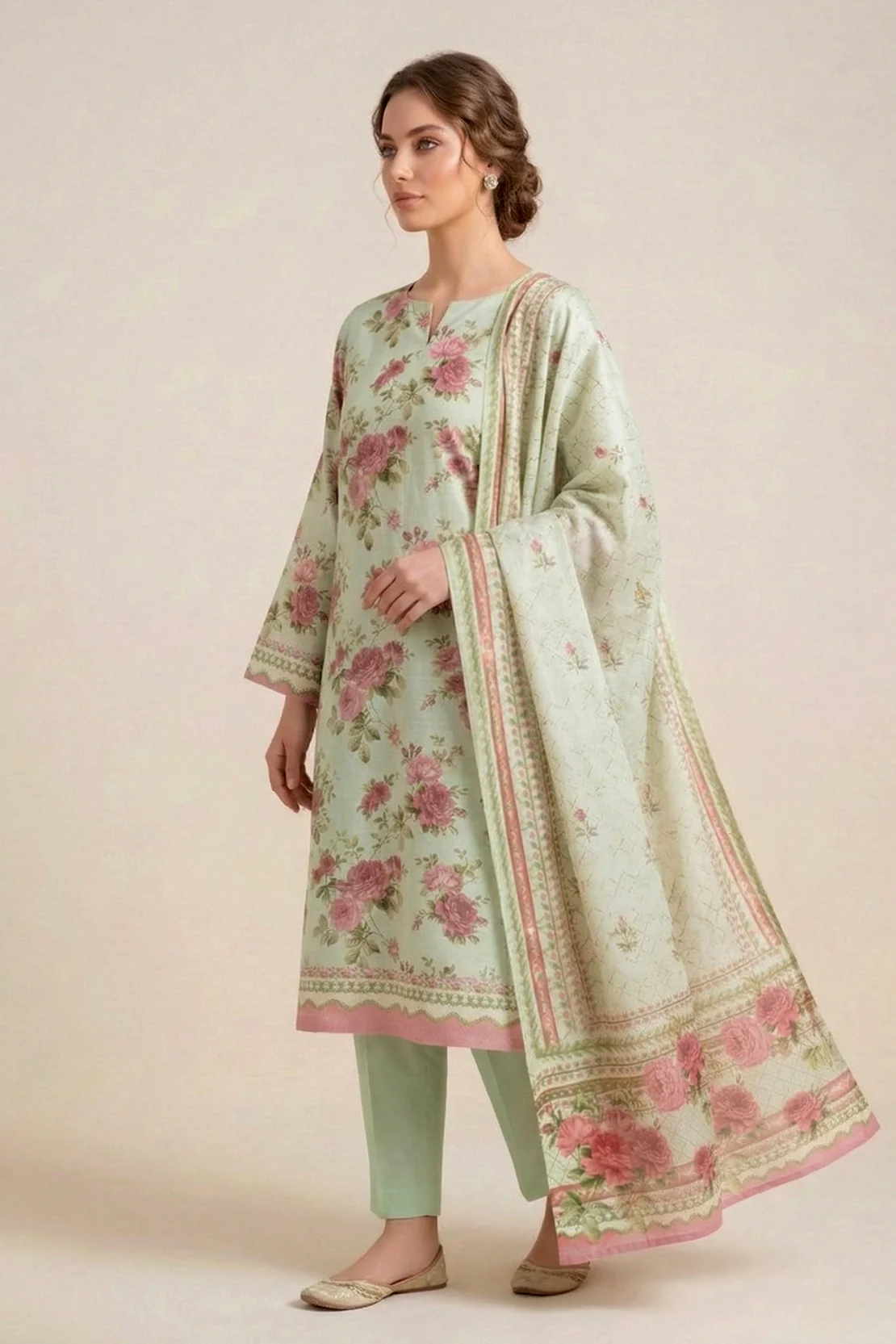Printed - 2 Pc Lawn Suit (Shirt & Dupatta) - Image 3