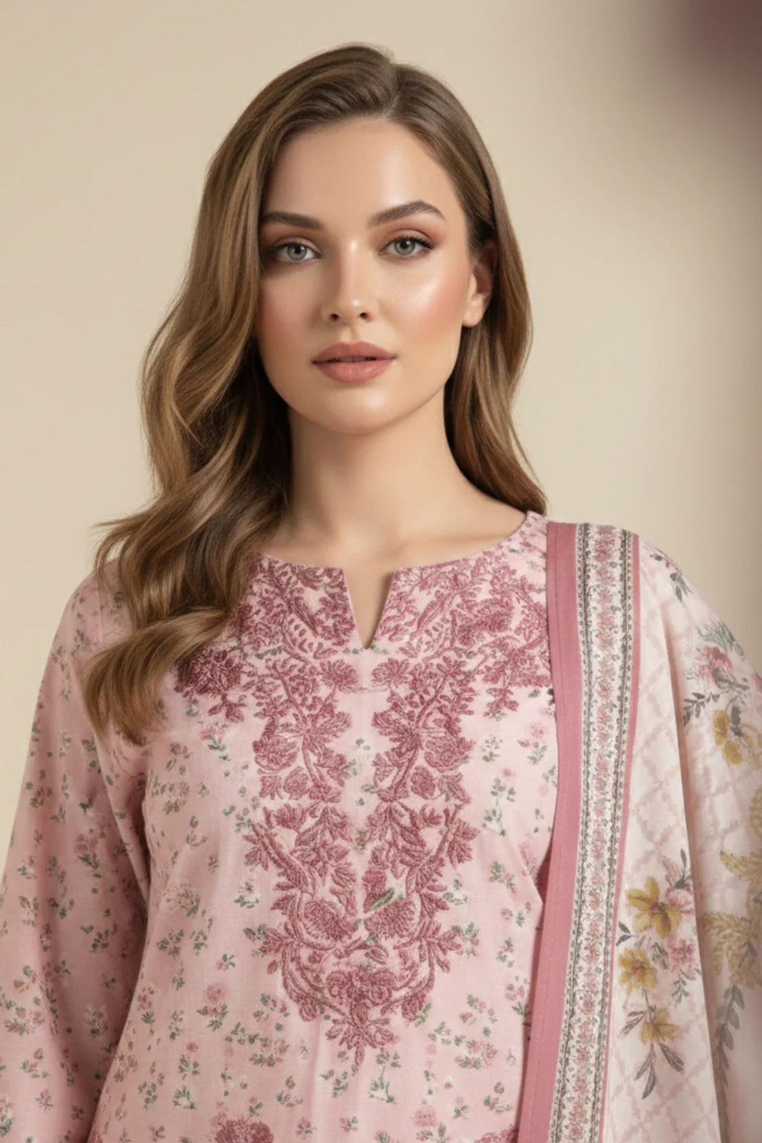 Embroidered - 3 Pc Lawn Suit - Image 2