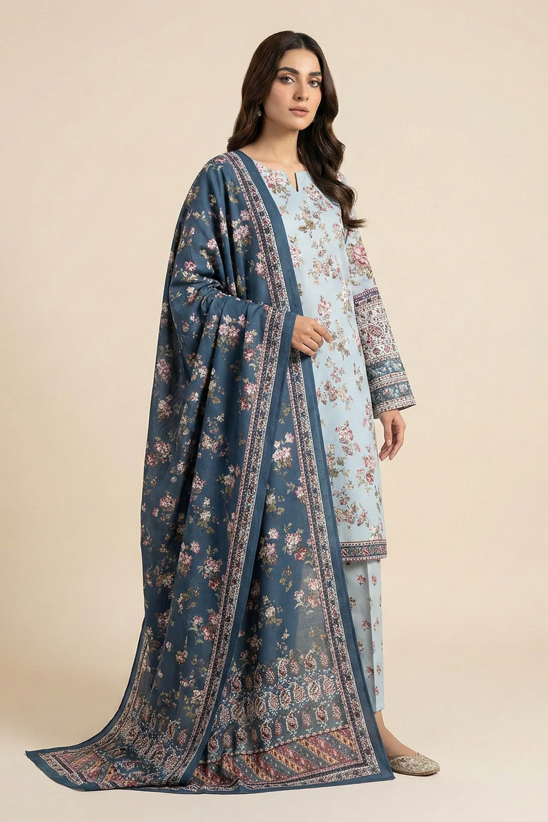 Printed - 3 Pc Lawn Suit - Image 5