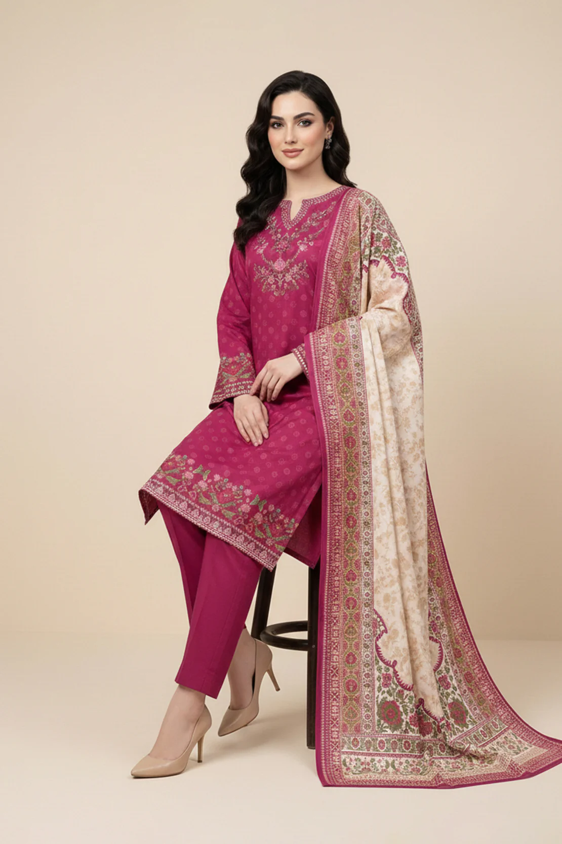 Embroidered - 3 Pc Lawn Suit - Image 3