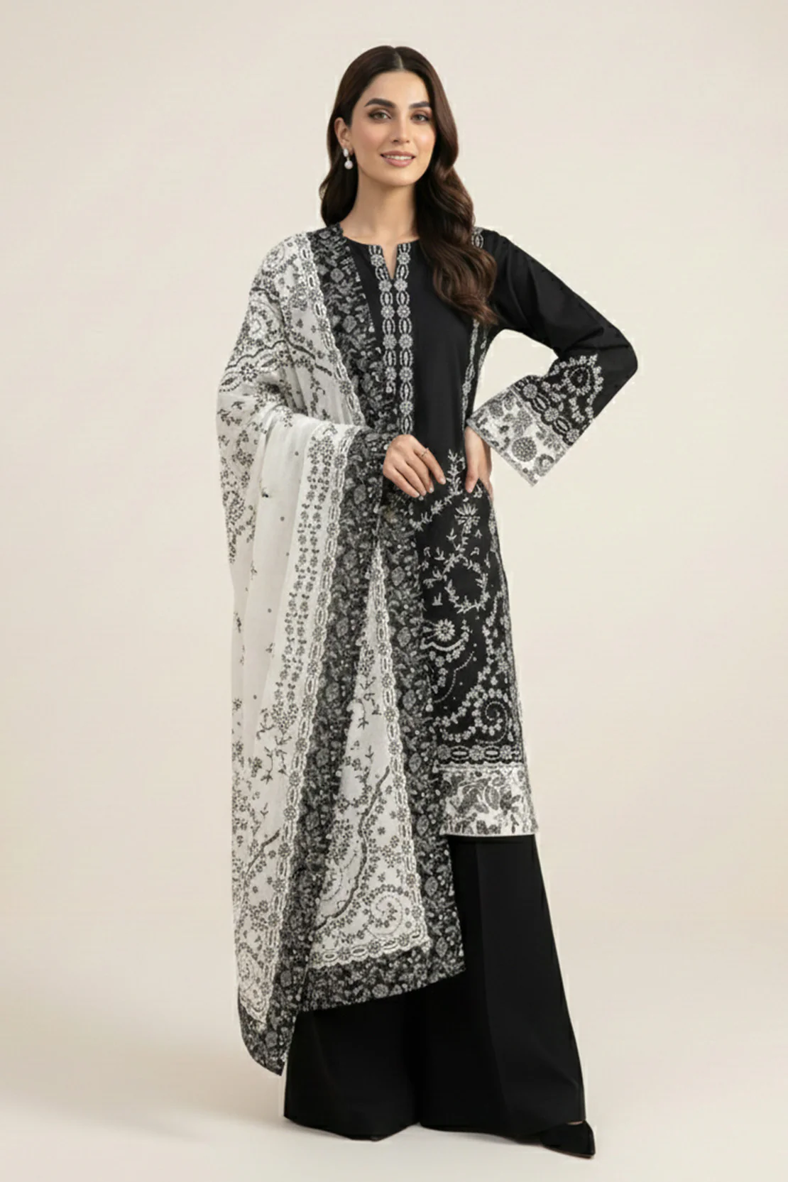 Printed - 3 Pc Lawn Suit - Image 5
