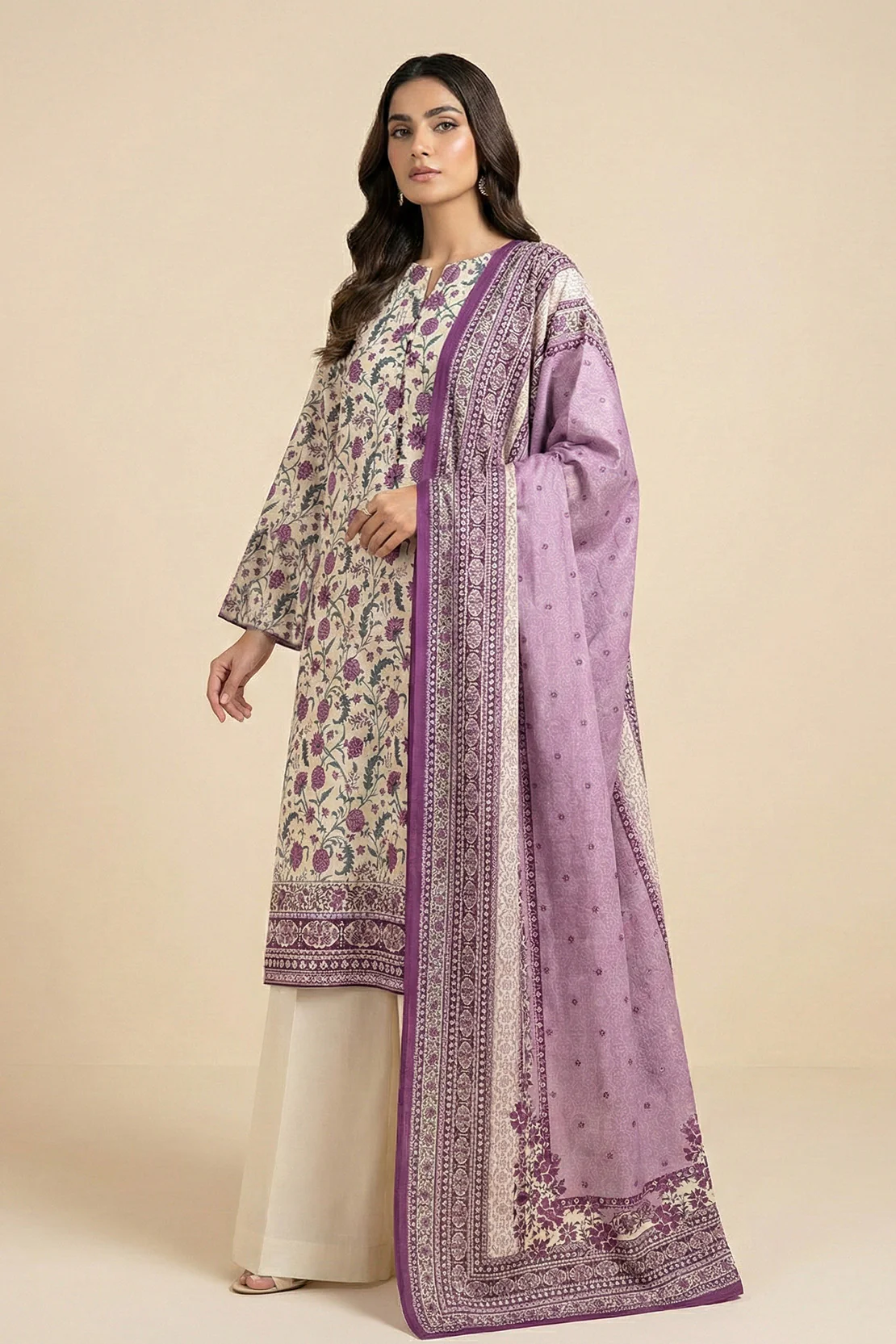 Printed - 3 Pc Lawn Suit - Image 2