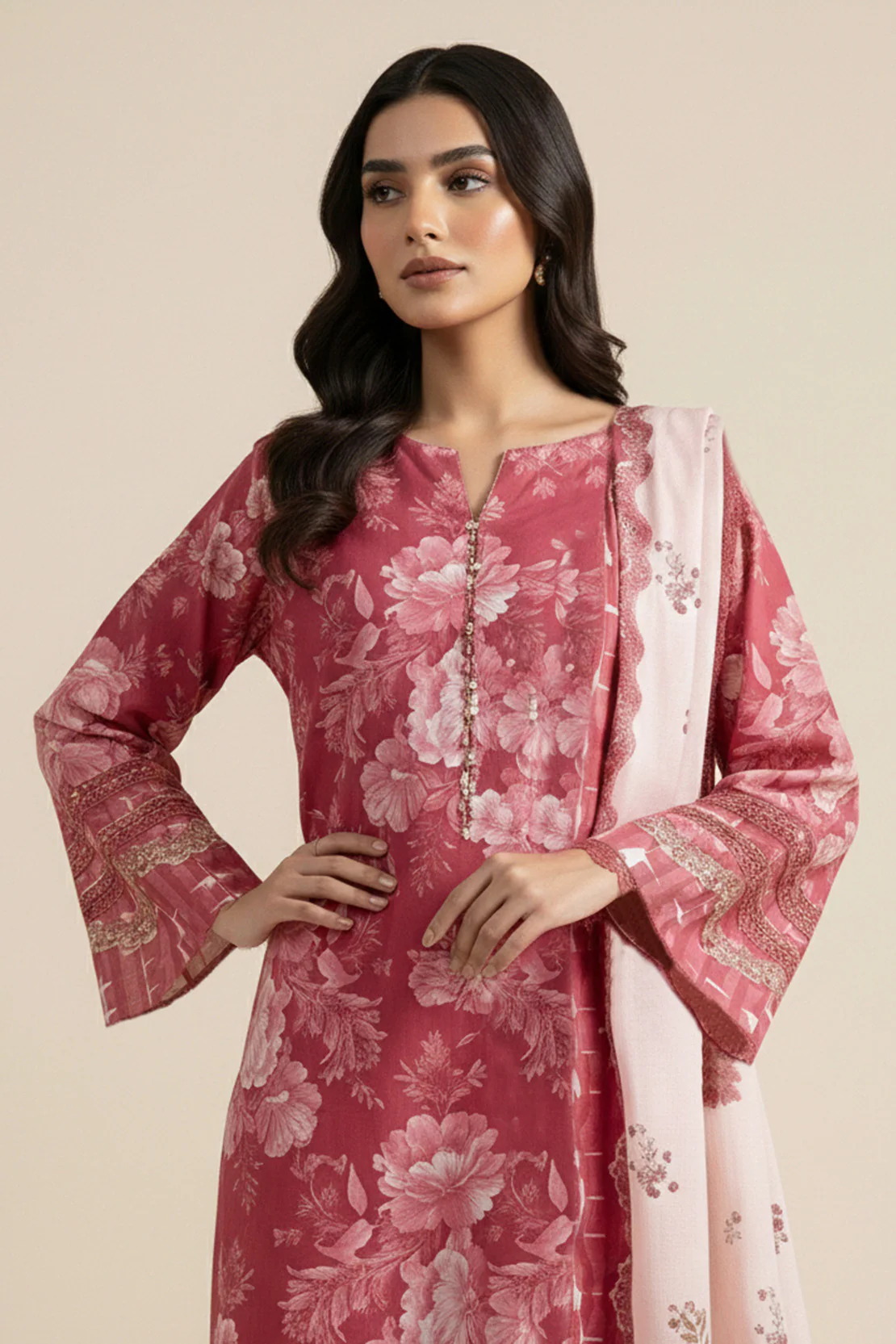 Printed - 3 Pc Lawn Suit - Image 4