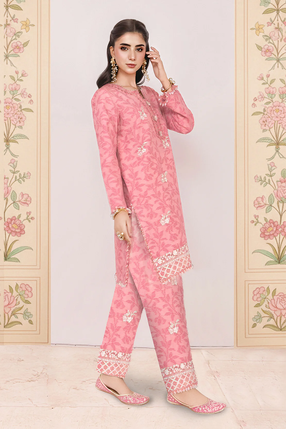 Festive Jacquard - 2 Pc Suit (Shirt & Trouser) - Image 3