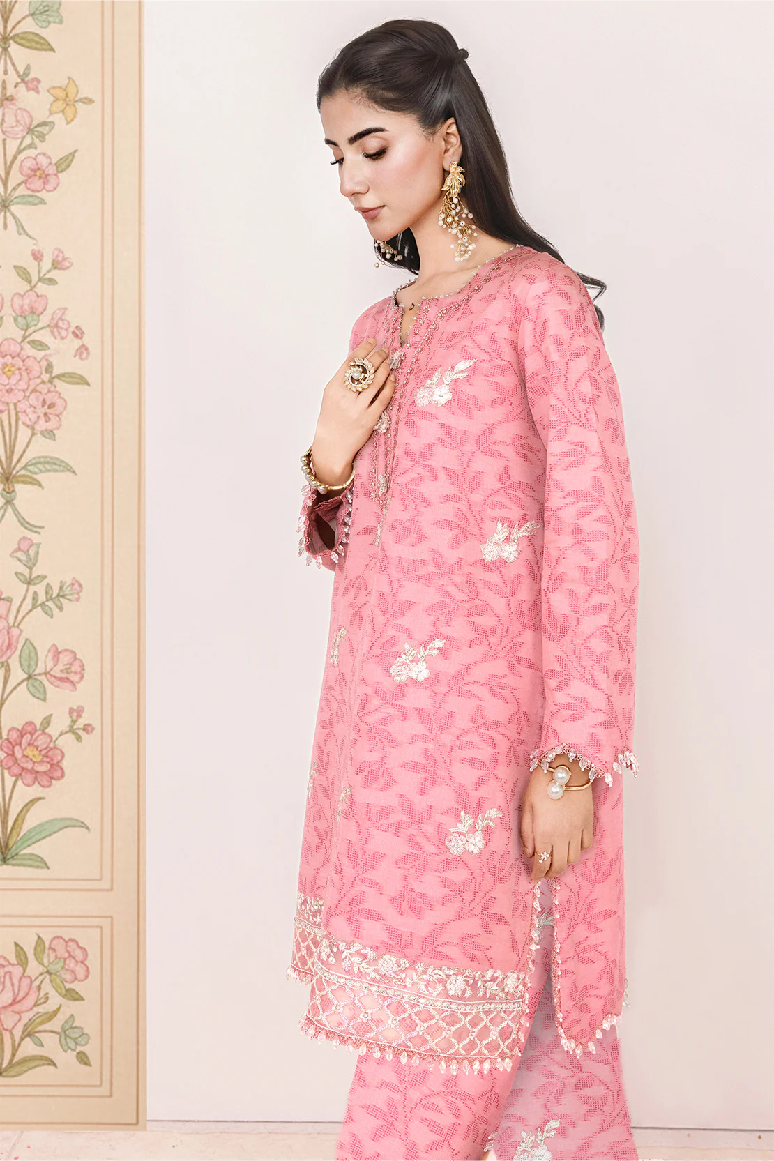 Festive Jacquard - 2 Pc Suit (Shirt & Trouser) - Image 4
