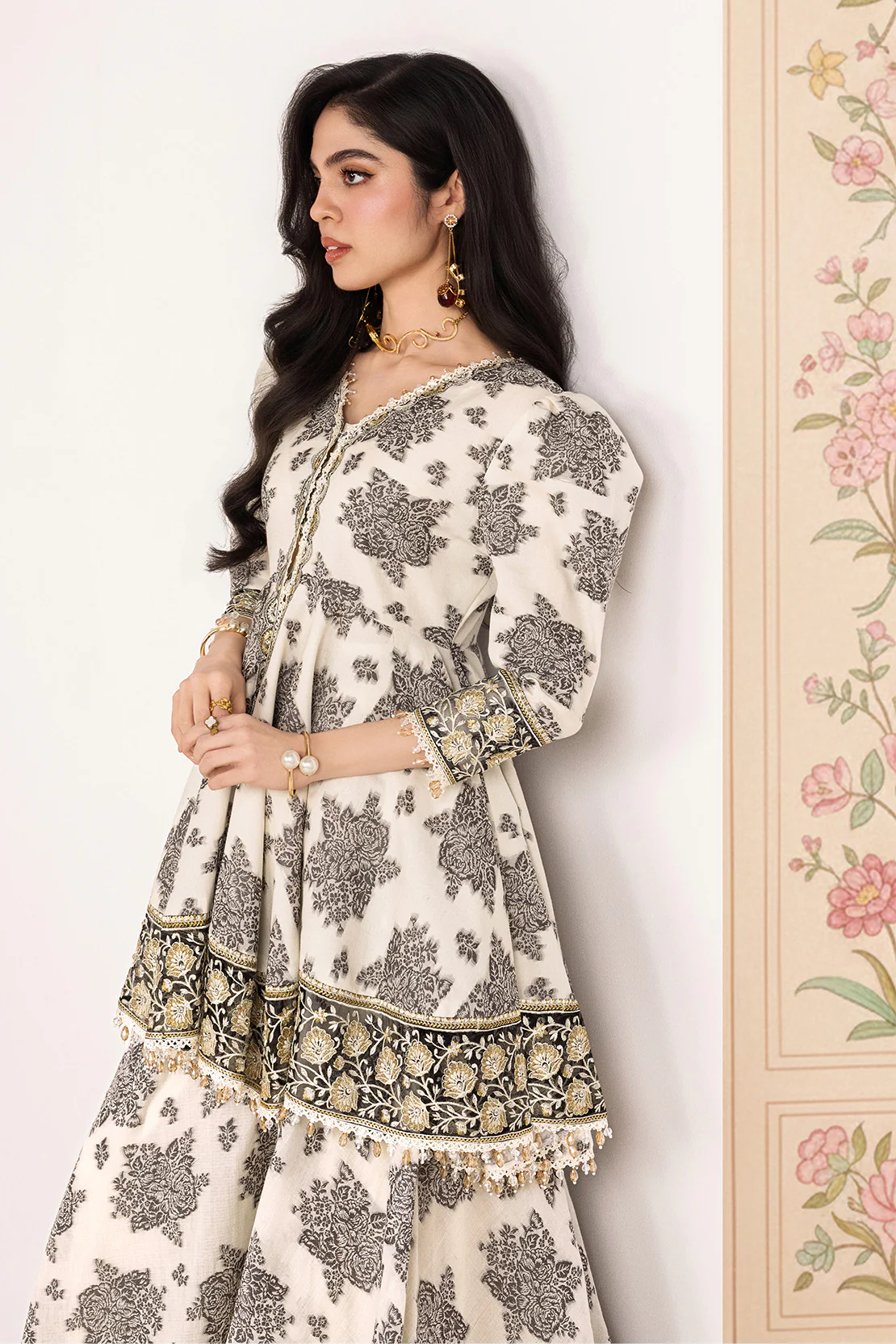 Festive Jacquard - 2 Pc Suit (Shirt & Trouser) - Image 2