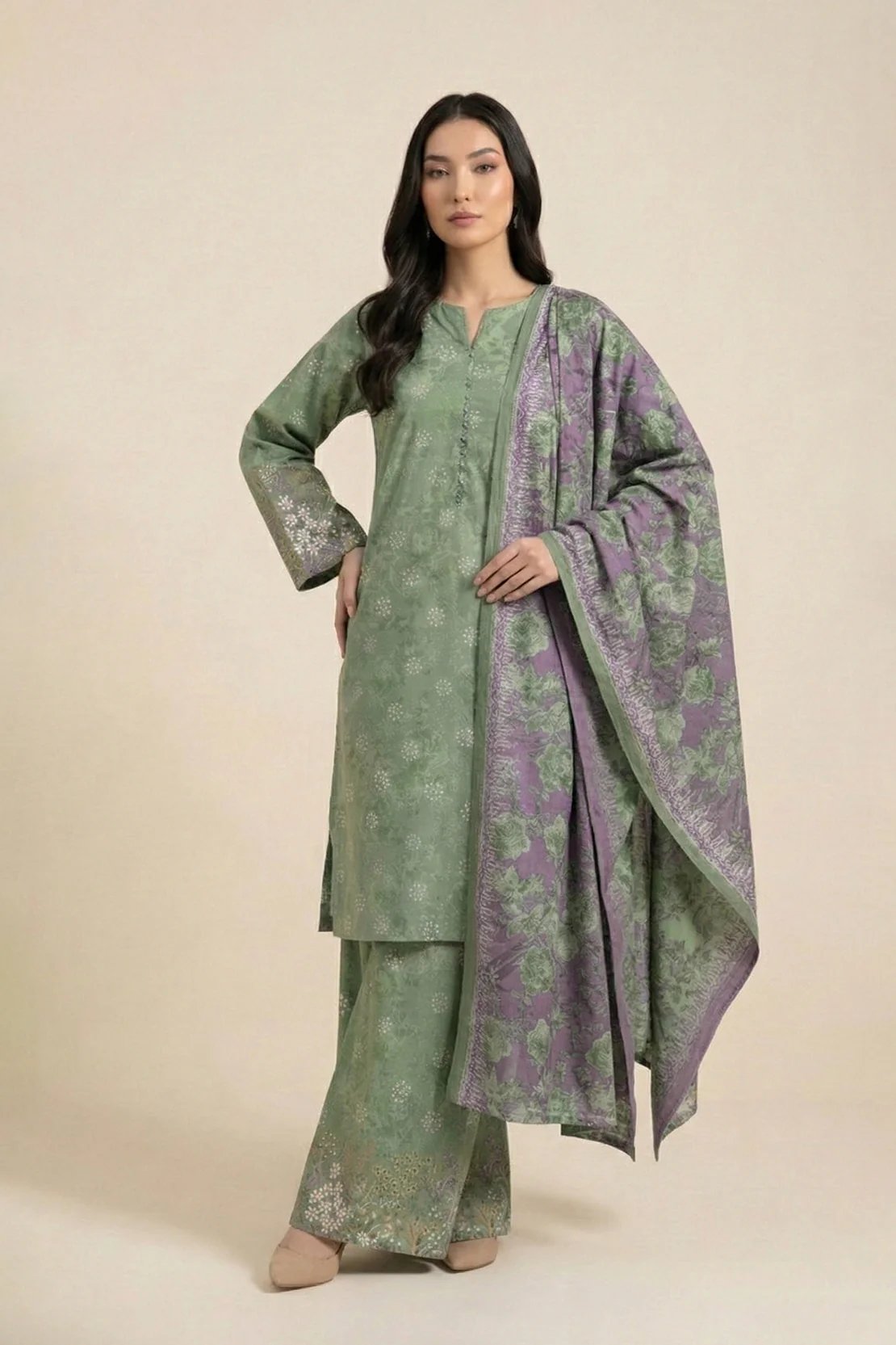 Printed - 3 Pc Lawn Suit - Image 3