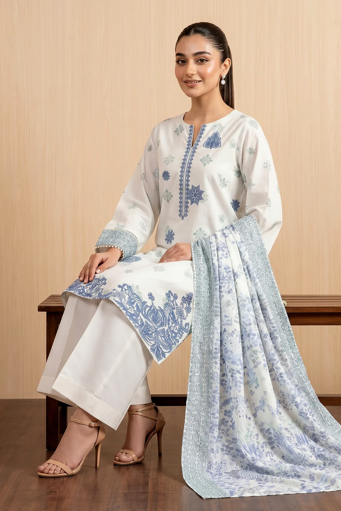 Embroidered - 2 Pc Lawn Suit - Image 2