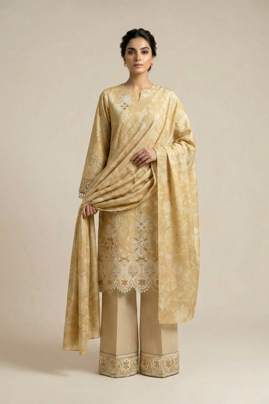 Embroidered - 3 Pc Lawn Suit - Image 3