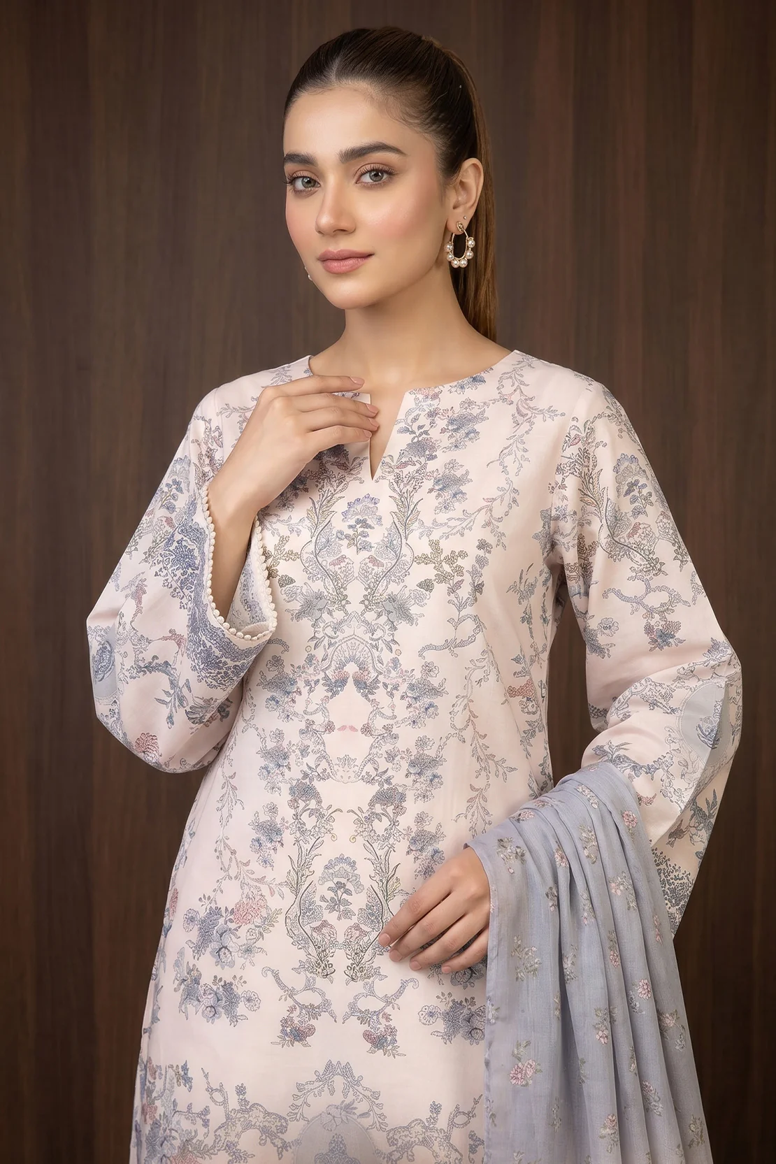 Printed - 3 Pc Lawn Suit - Image 3