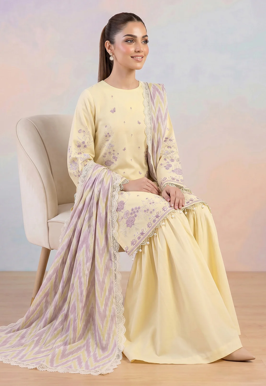Embroidered - 2 Pc Lawn Suit (Printed Dupatta) - Image 3