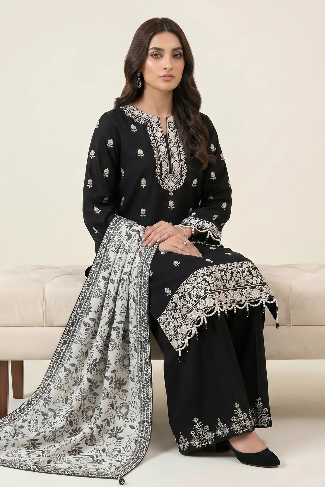 Embroidered - 3 Pc Lawn Suit - Image 4