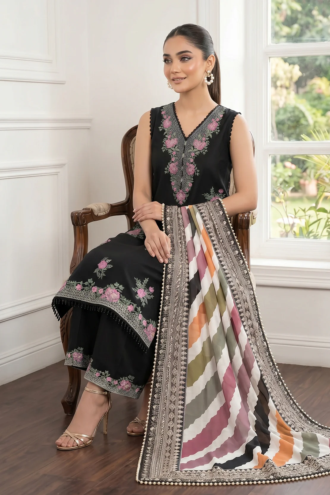 Embroidered - 3 Pc Lawn Suit - Image 3