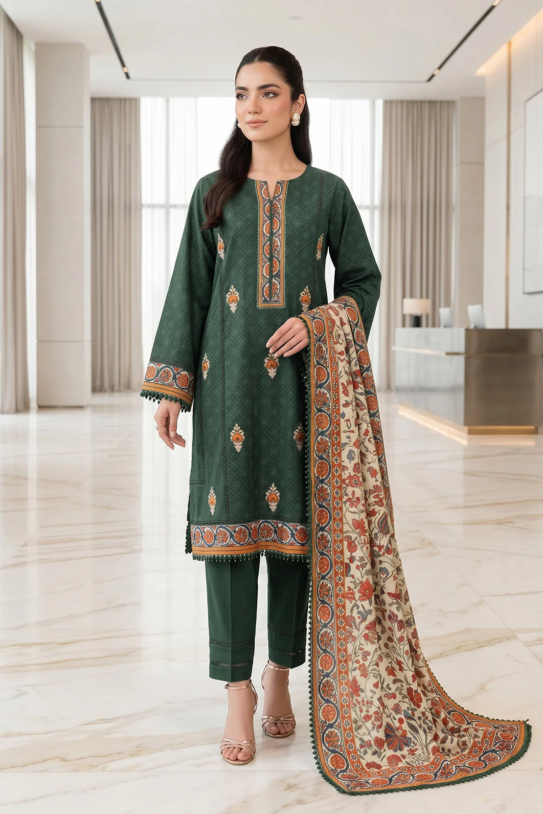 Embroidered - 2 Pc Lawn Suit