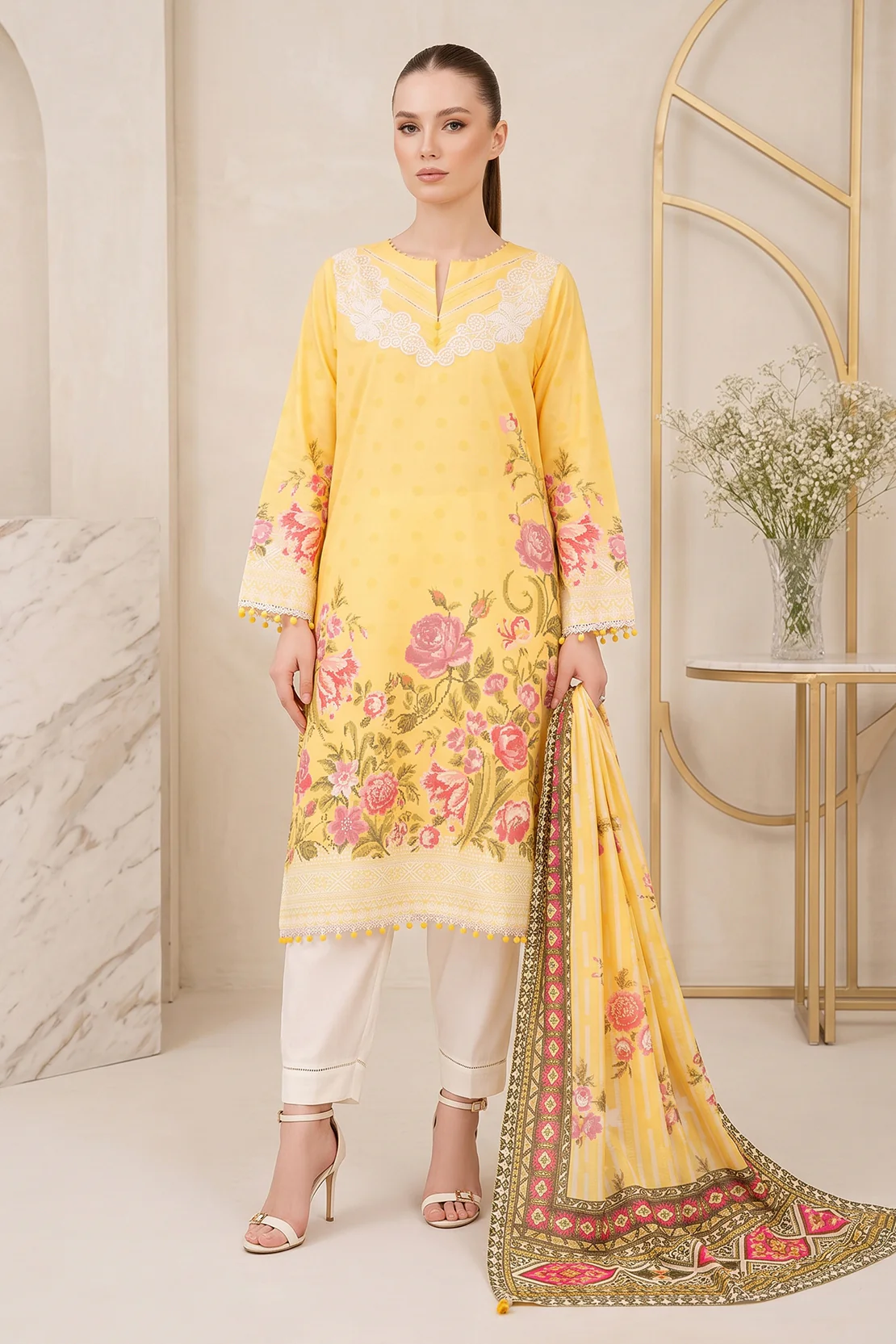 Embroidered - 2 Pc Lawn Suit
