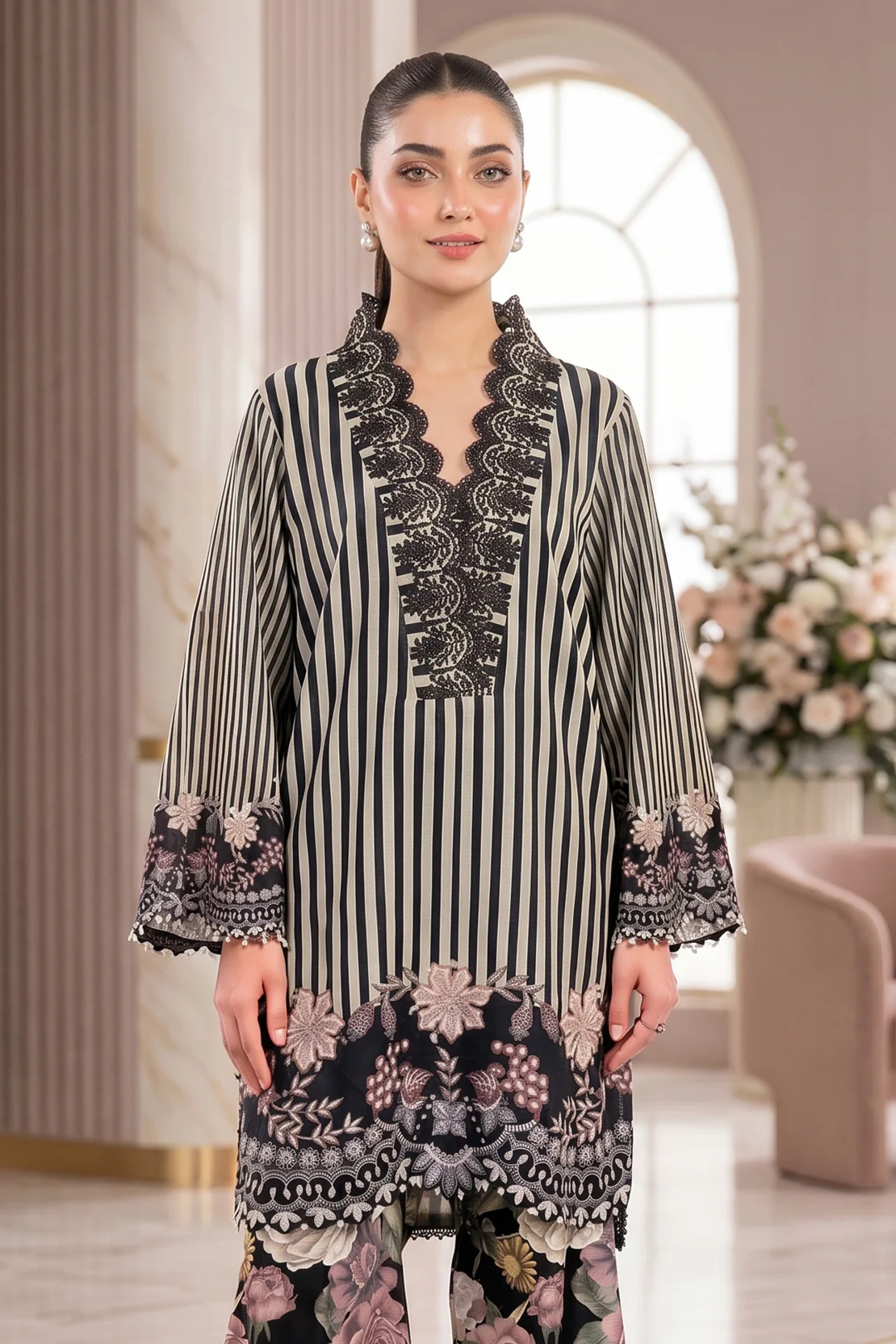 Embroidered - 2 Pc Lawn Suit - Image 2