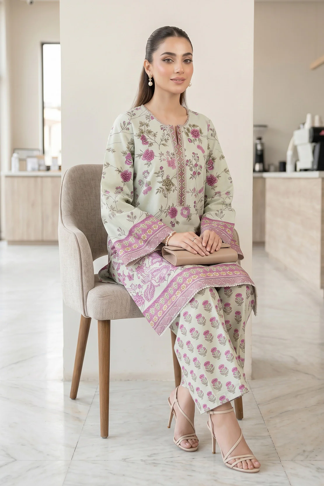 Embroidered - 2 Pc Lawn Suit - Image 2