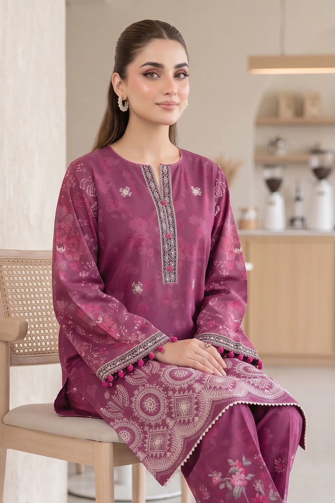 Embroidered - 2 Pc Lawn Suit - Image 3