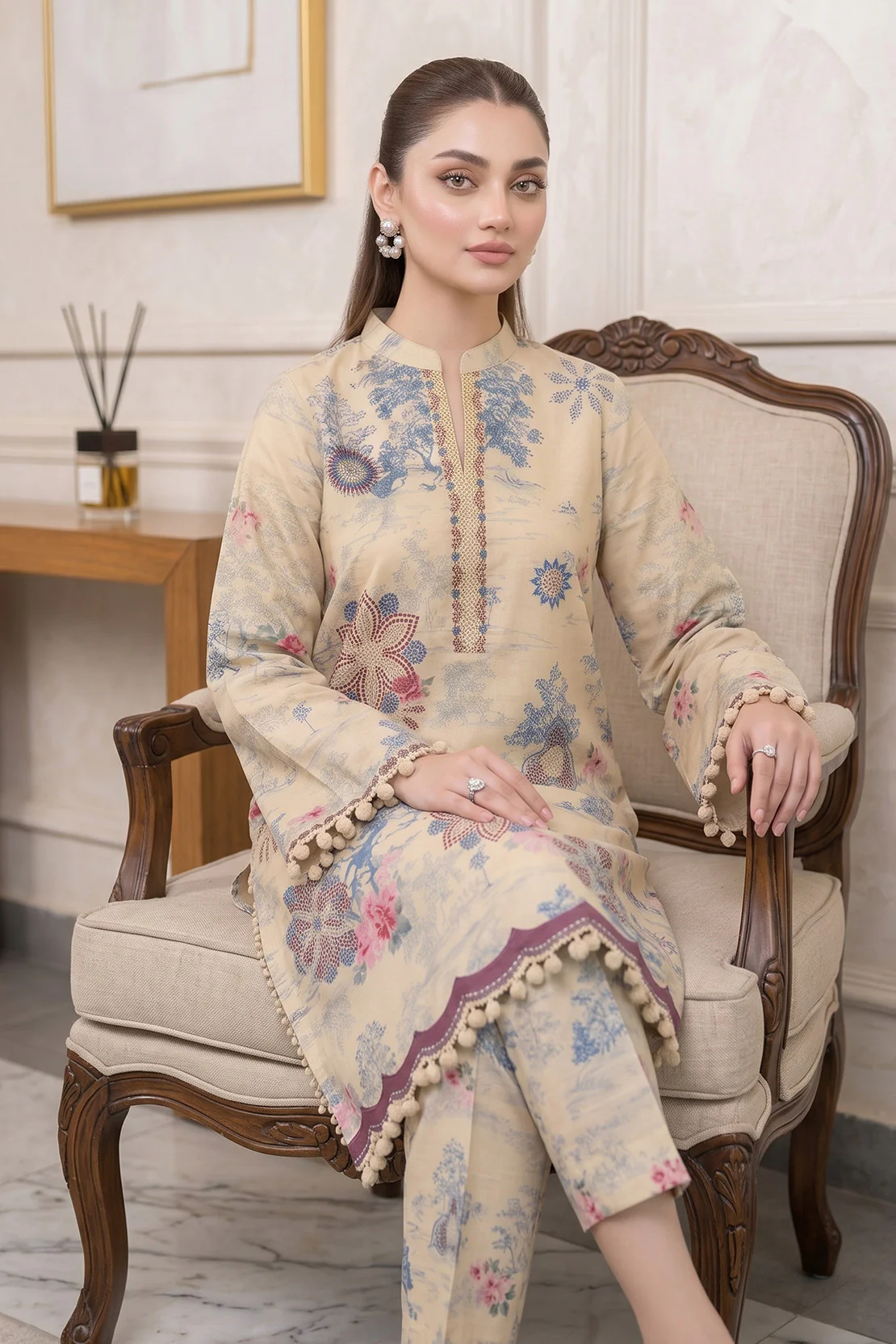 Embroidered - 2 Pc Lawn Suit - Image 2