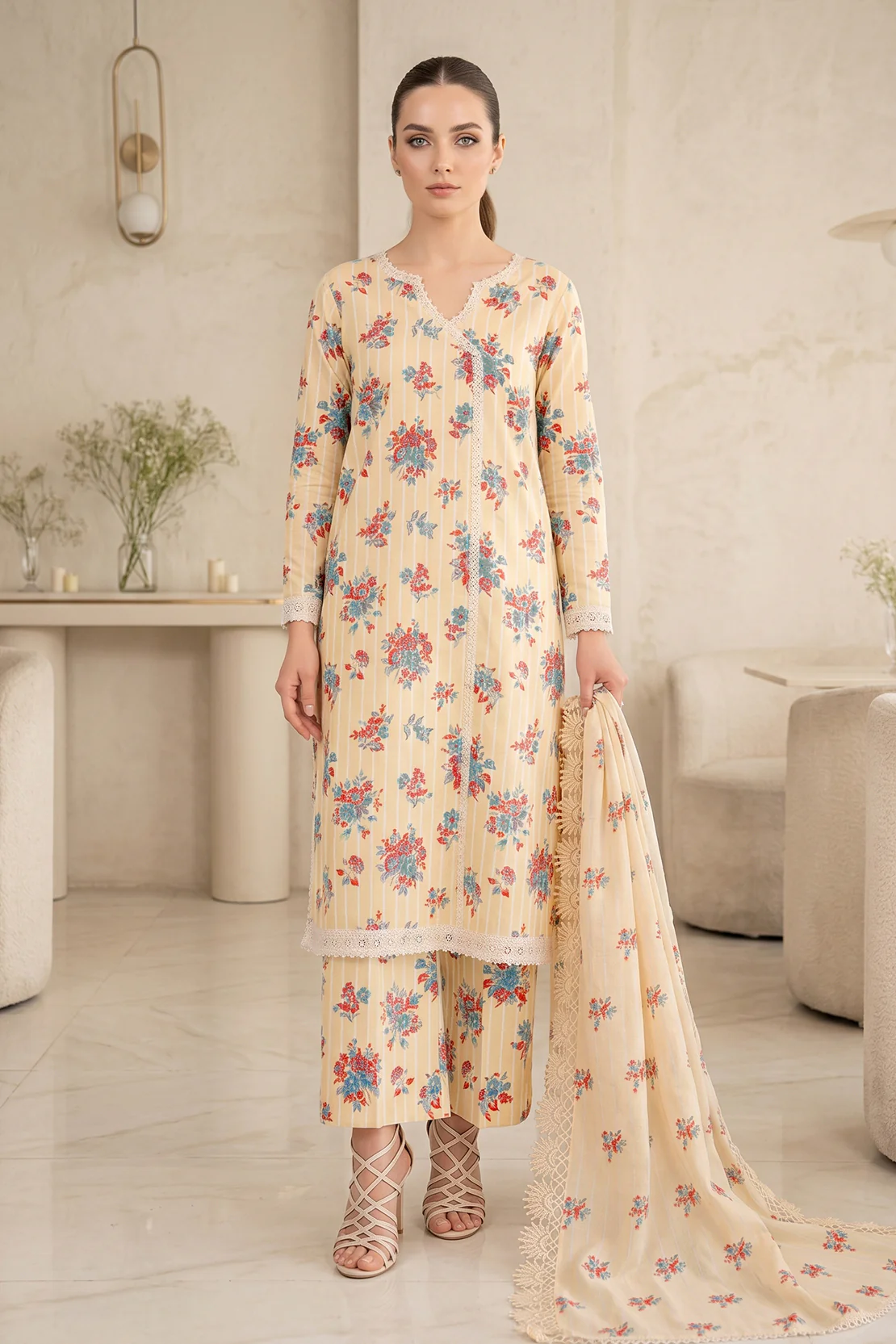 Embroidered - 3 Pc Lawn Suit