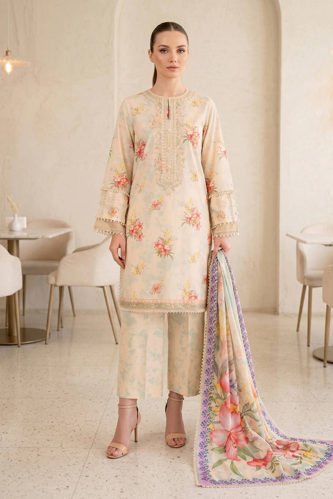 Embroidered - 3 Pc Lawn Suit
