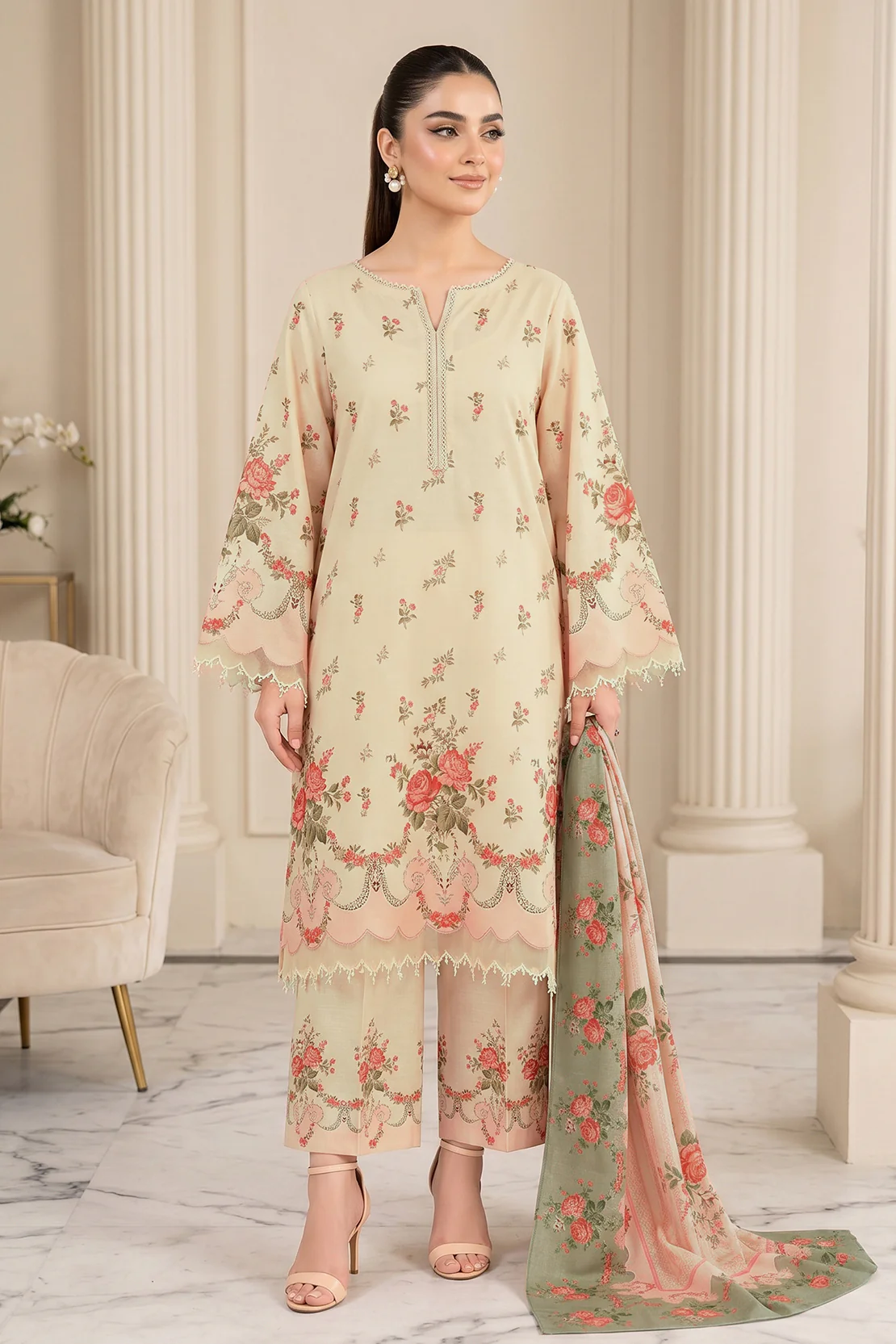 Printed - 3 Pc Lawn Suit - Image 2