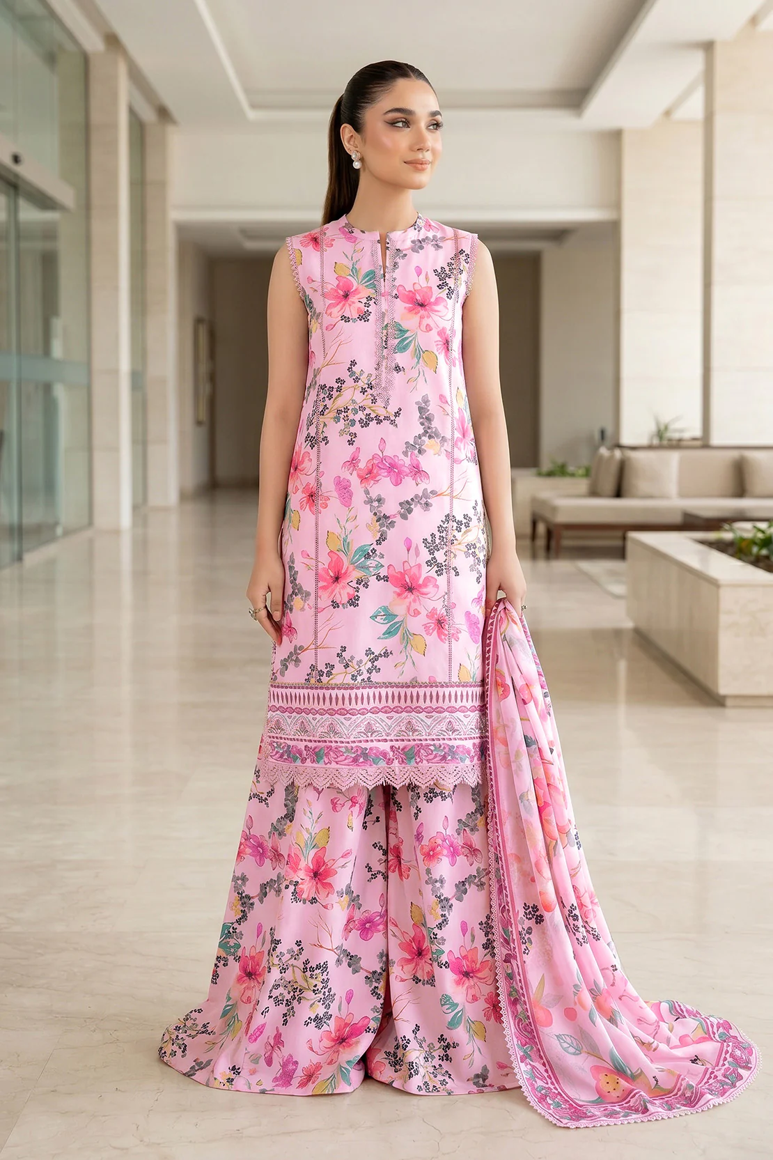 Printed - 3 Pc Lawn Suit - Image 3