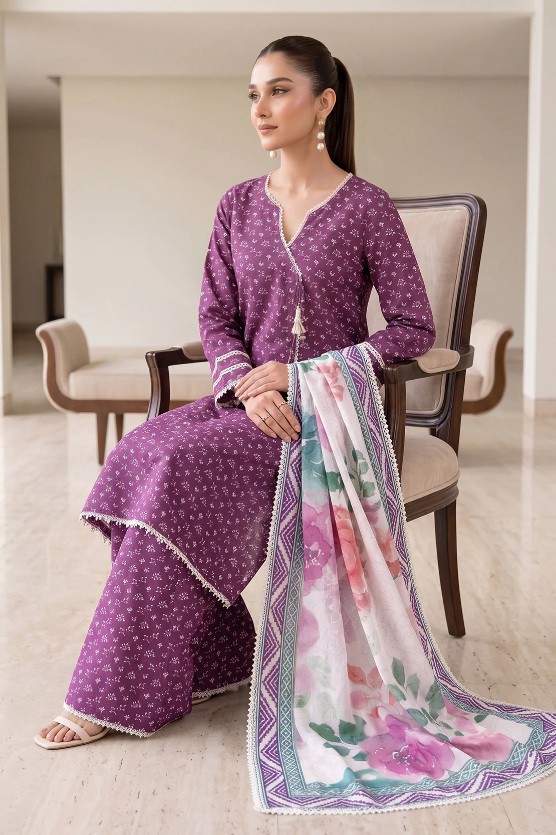 Printed - 3 Pc Lawn Suit - Image 2