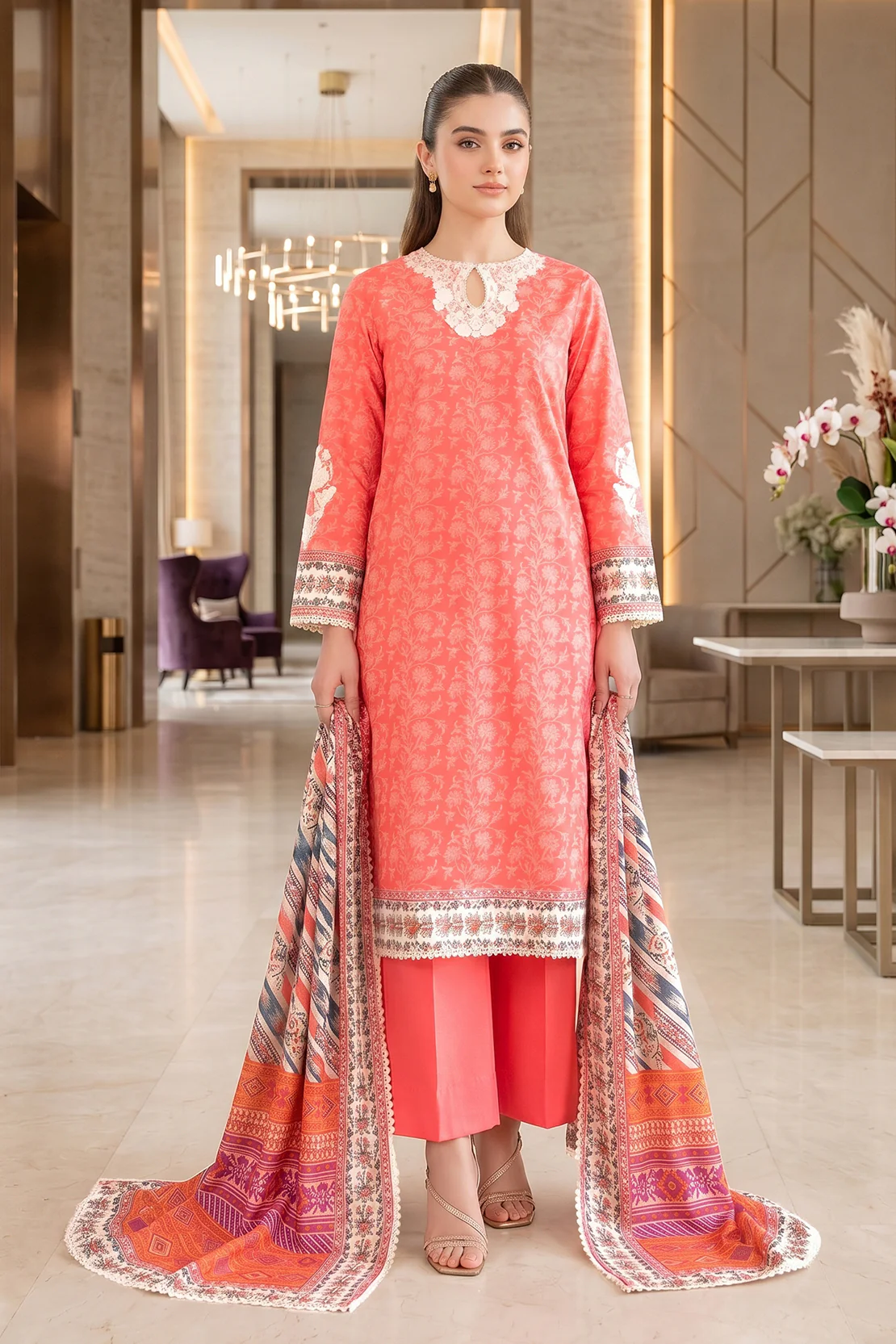 Embroidered - 3 Pc Lawn Suit