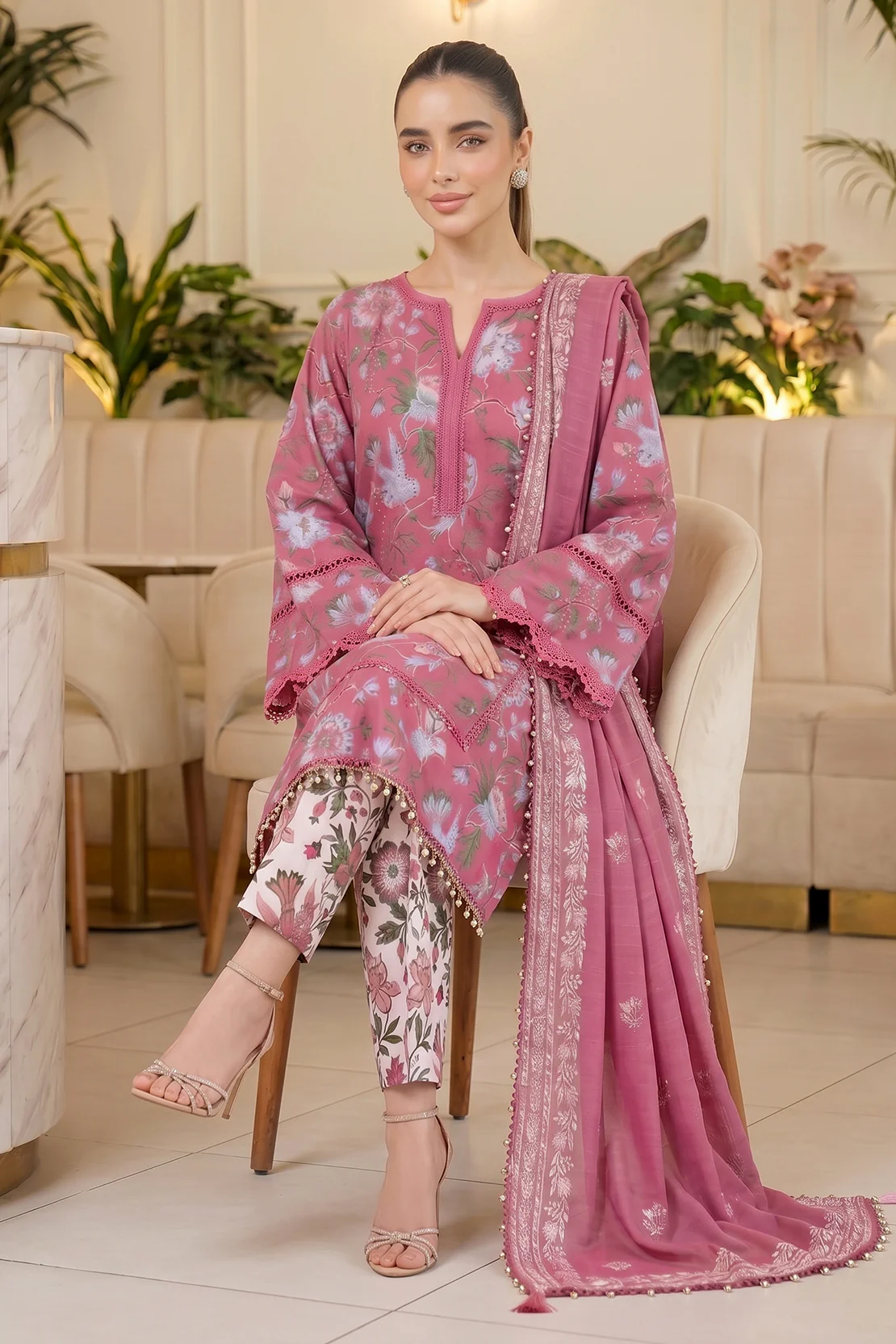 Embroidered - 3 Pc Lawn Suit - Image 3