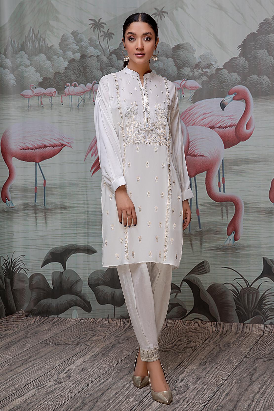 Solid Embroidered Shirt - Image 3