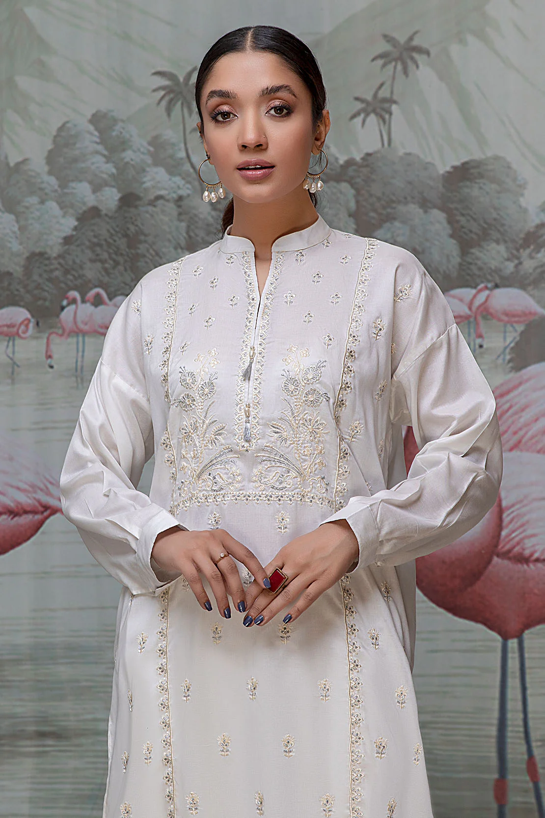 Solid Embroidered Shirt - Image 5