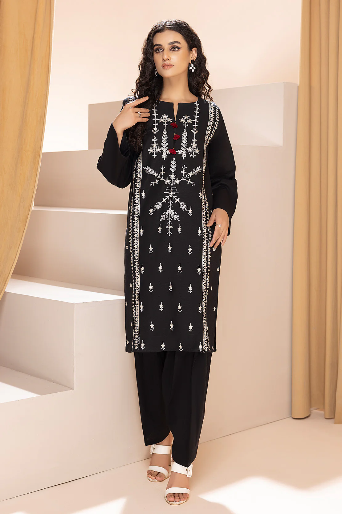 Solid Embroidered Shirt - Image 3