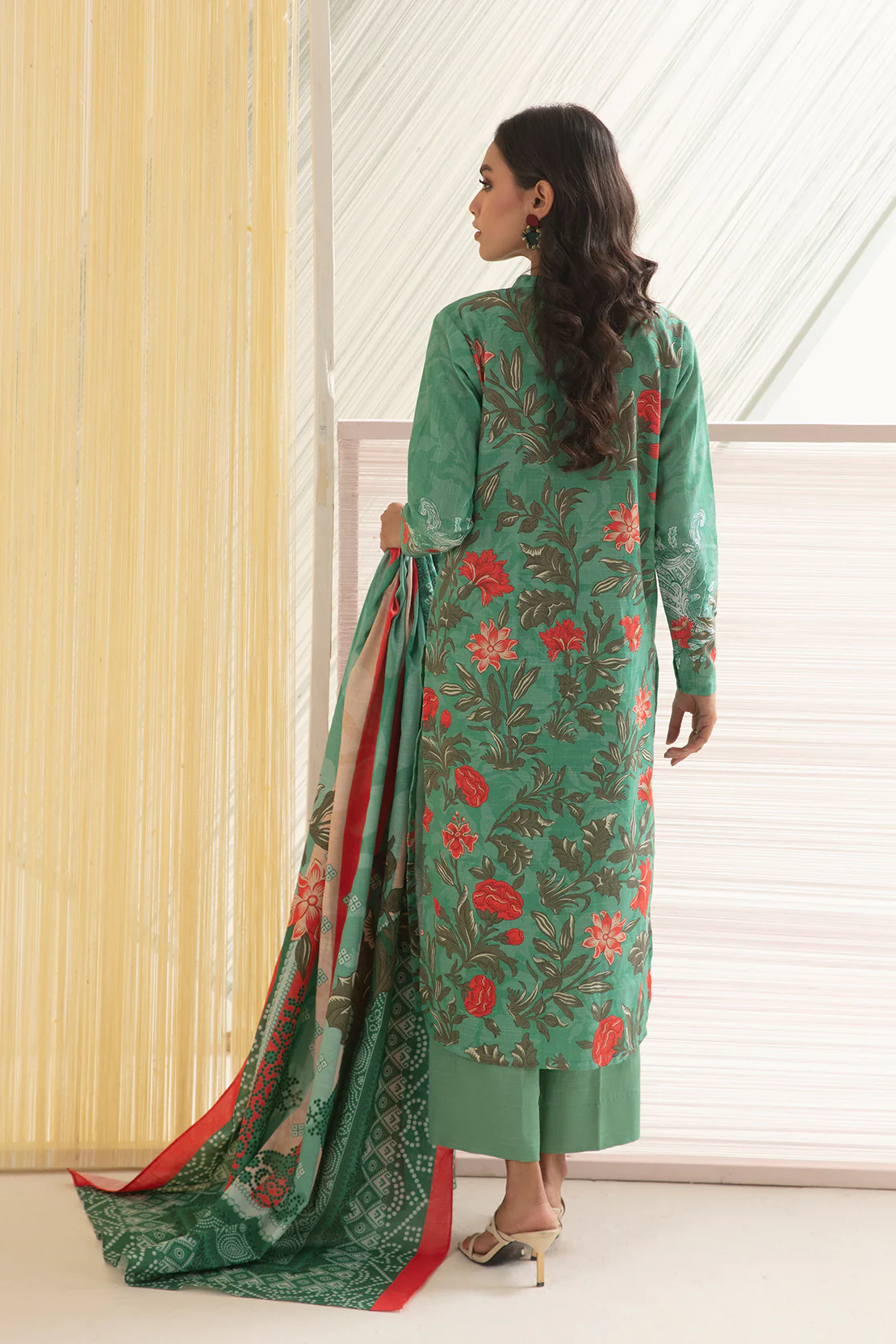 2 PC DIGITAL PRINT SHIRT & DUPPATA WITH EMBROIDERY - Image 6