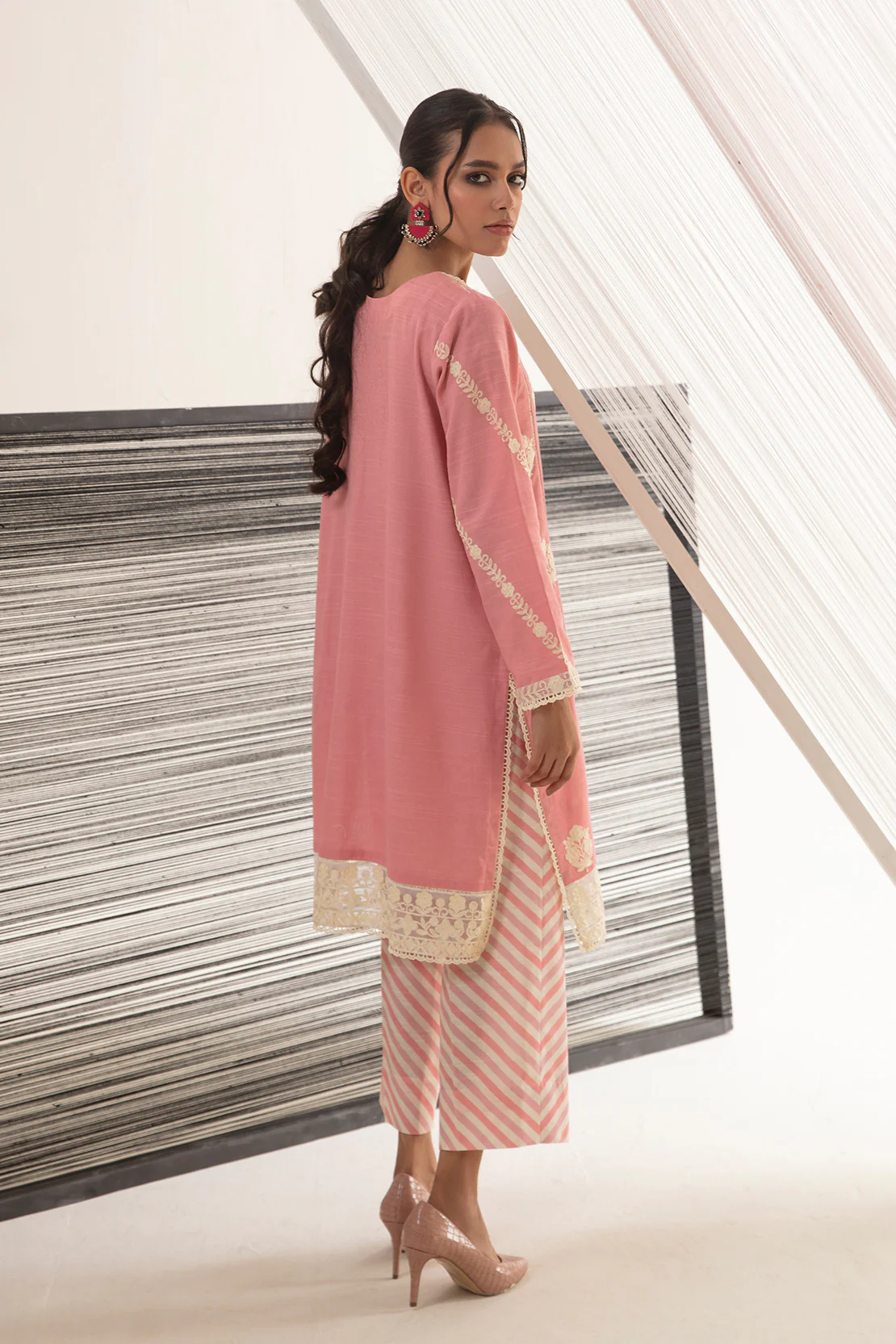 2 PIECE - EMBROIDERED SHIRT WITH PRINTED TROUSERS - Image 4