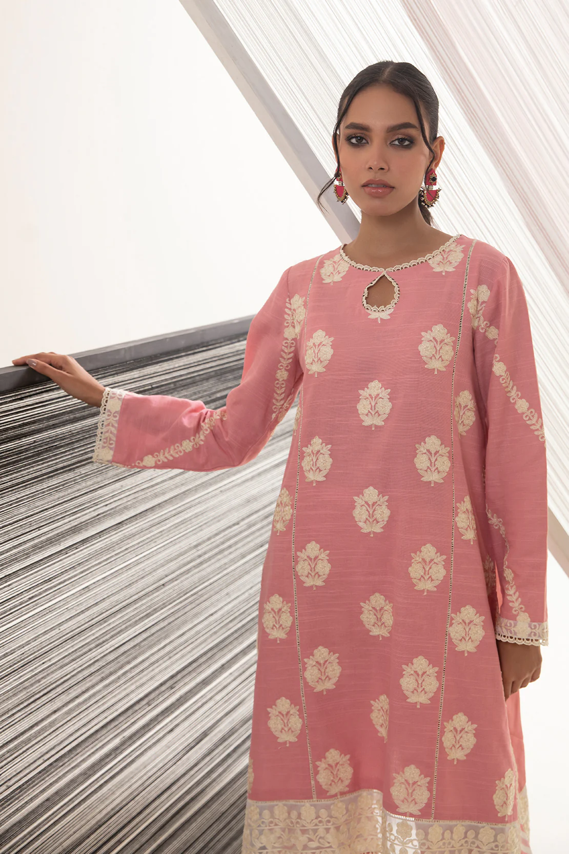 2 PIECE - EMBROIDERED SHIRT WITH PRINTED TROUSERS - Image 5