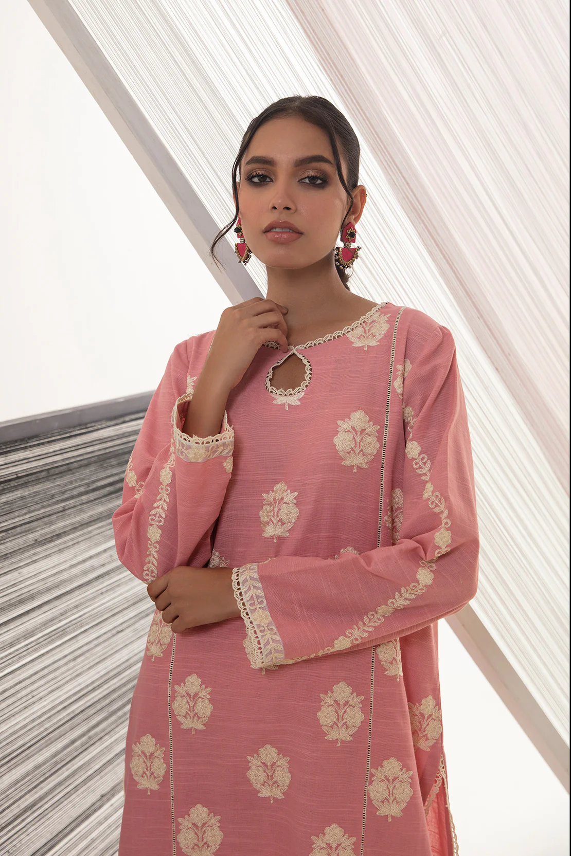 2 PIECE - EMBROIDERED SHIRT WITH PRINTED TROUSERS - Image 6